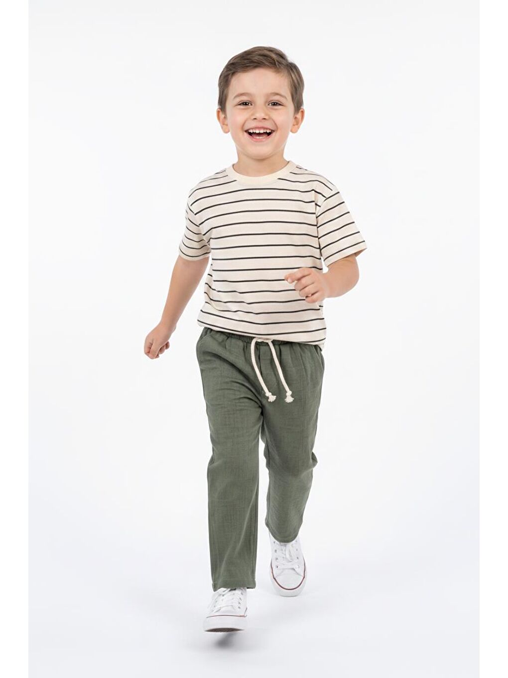Haki Müslin Pantolon Süprem Tişört 2li Takım-2