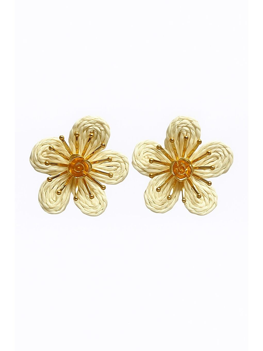 Beyaz Altın Detaylı Çiçek Küpe-1