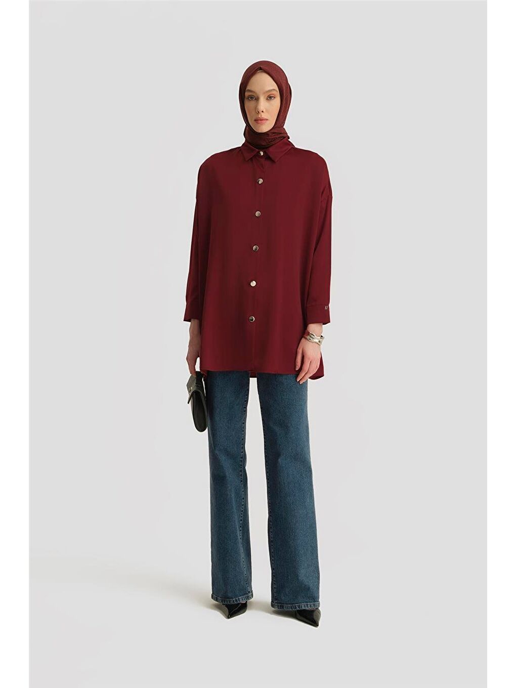 ARMİNE Gömlek Ortd8300-1 Bordo - 1