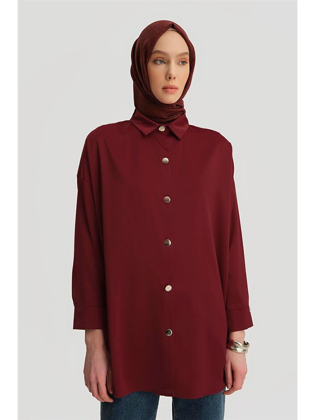 ARMİNE Gömlek Ortd8300-1 Bordo - 3