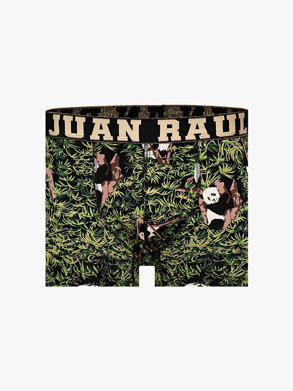 Erkek Panda Desenli Boxer Siyah