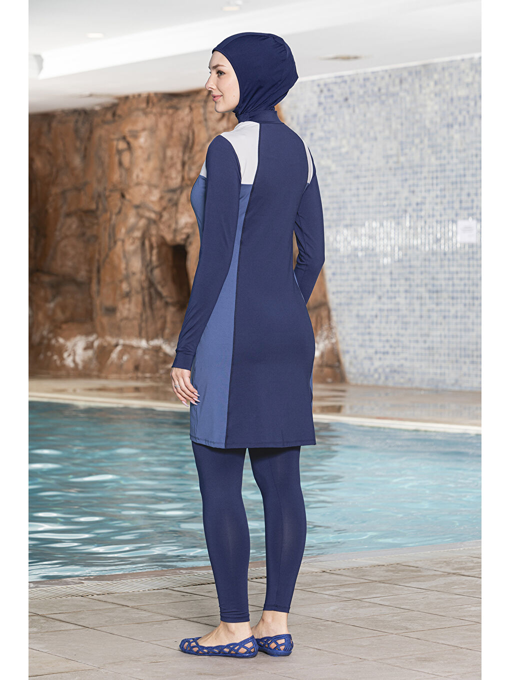 Elastanlı Tam Kapalı Tesettür Mayo 1267 02 Lacivert-1
