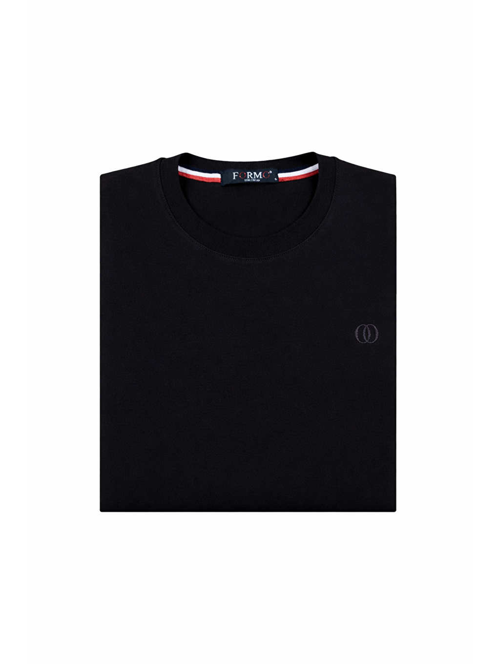 Siyah Erkek Pamuklu Sıfır Yaka Yüksek Kalite Uzun Kollu Kompakt Kumaş Sweatshirt-1