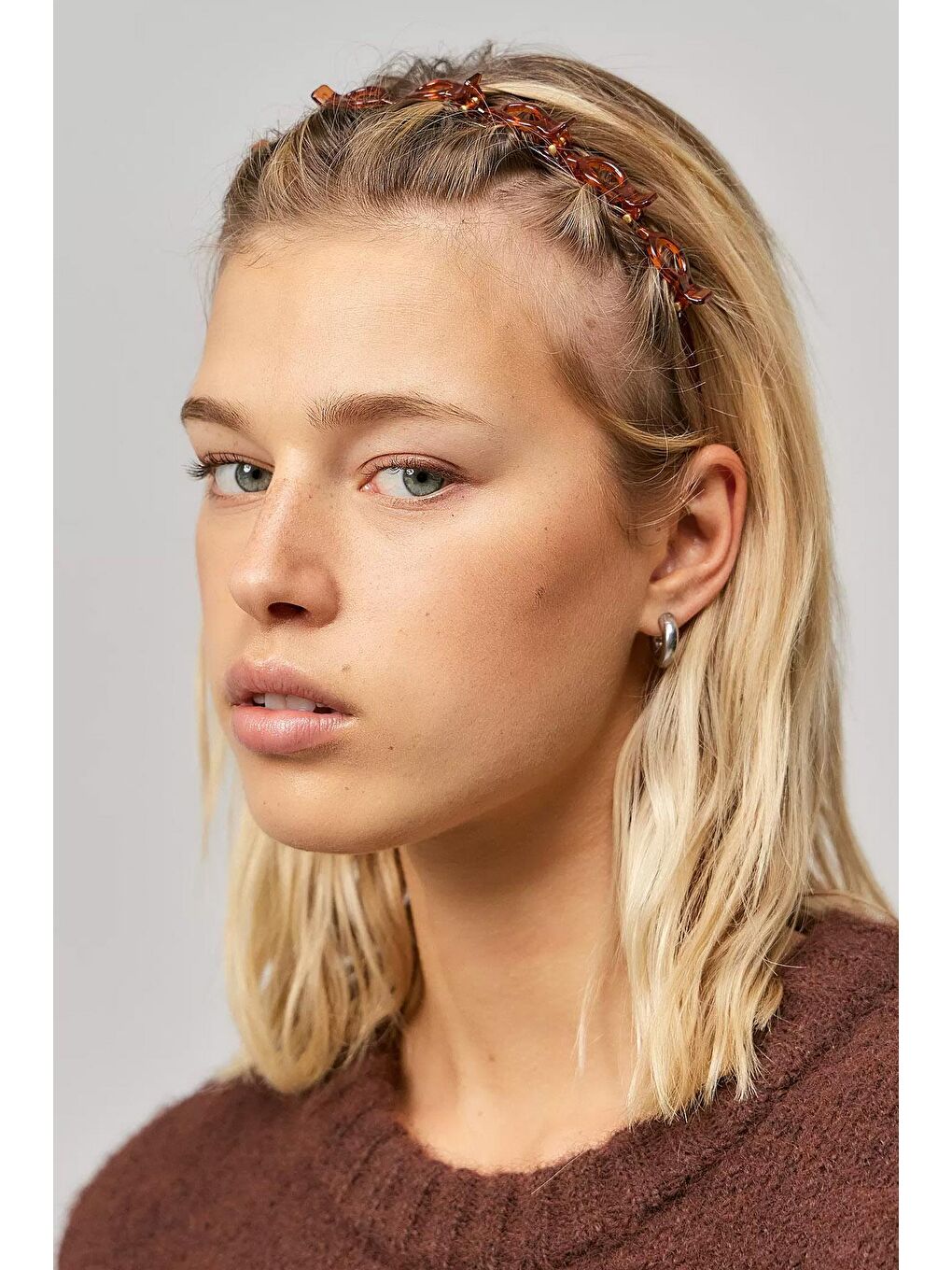 2 Adet Kahverengi Saç Bükücü Ve Geçmeli Taç-2