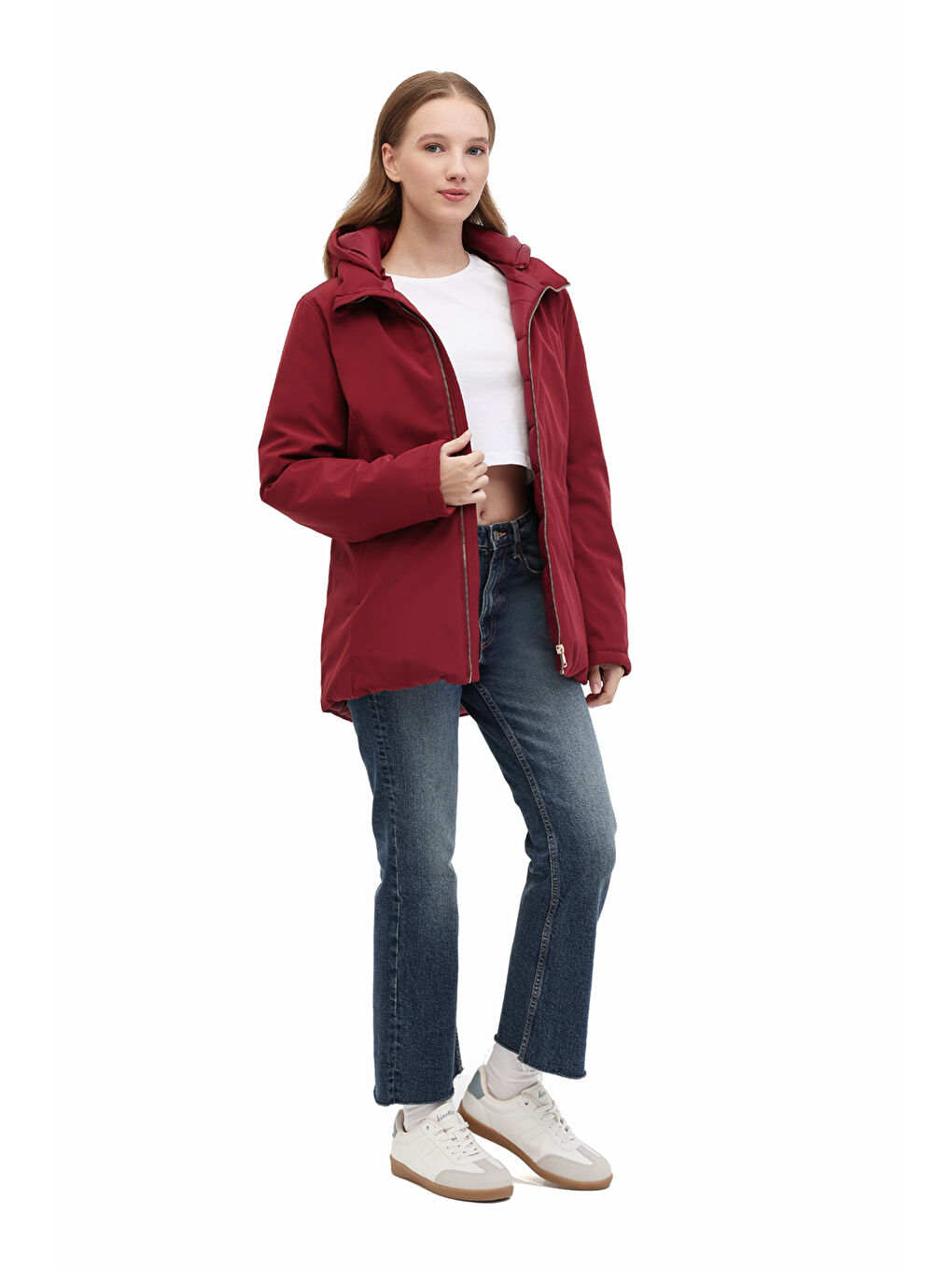 WL 1POLY PADDED 5PR Bordo Kadın Mont-2