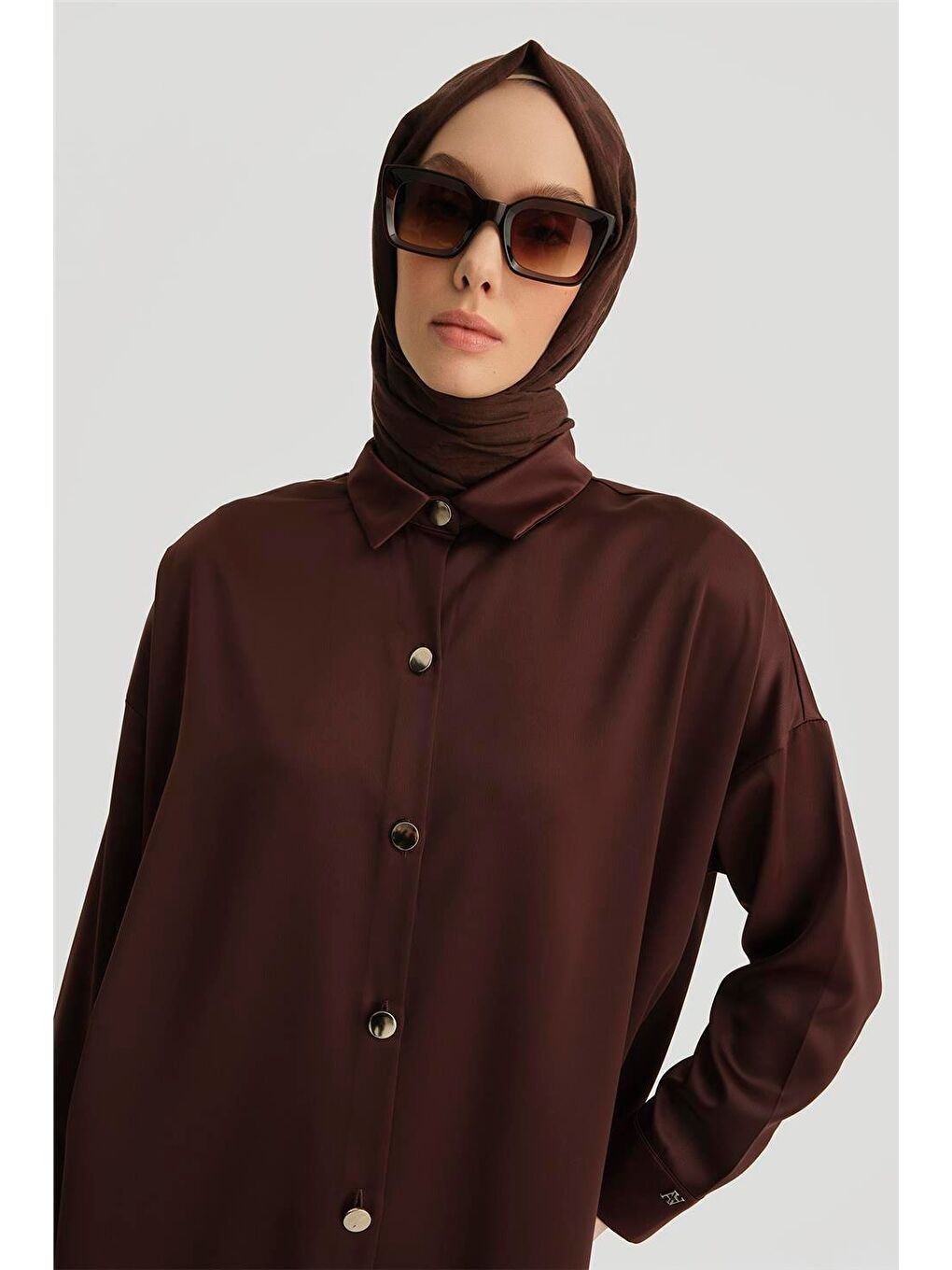 ARMİNE Gömlek Ortd8300-1 Kahverengi - 3