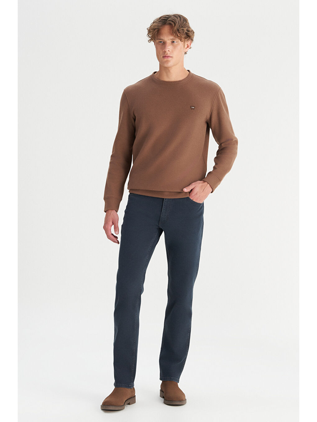 İndigo Greensboro Straight Fit Düz Kesim Düşük Bel Pamuklu Esnek Mavi Jean Denim Pantolon-2