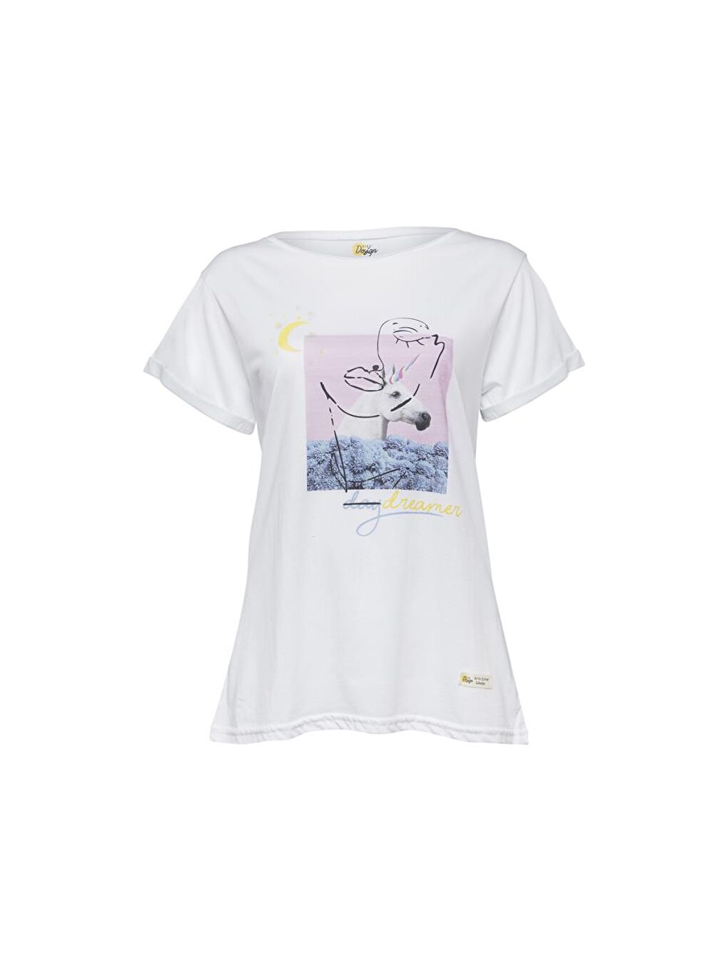 Beyaz Faces Dreamer Kadın T-Shirt