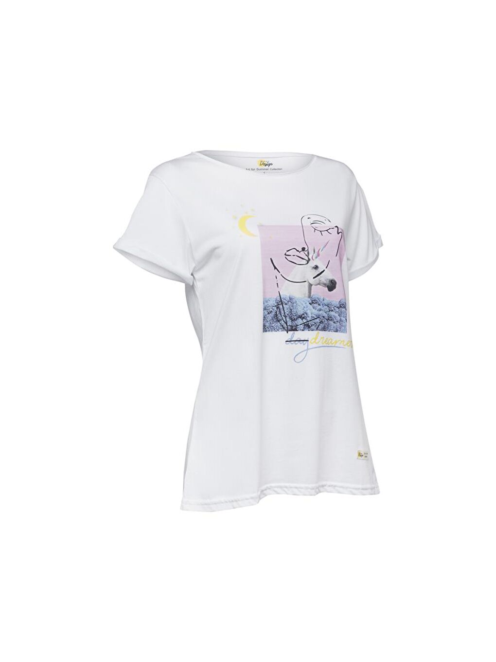 Beyaz Faces Dreamer Kadın T-Shirt-1