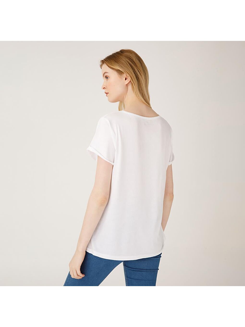 Beyaz Faces Dreamer Kadın T-Shirt-6