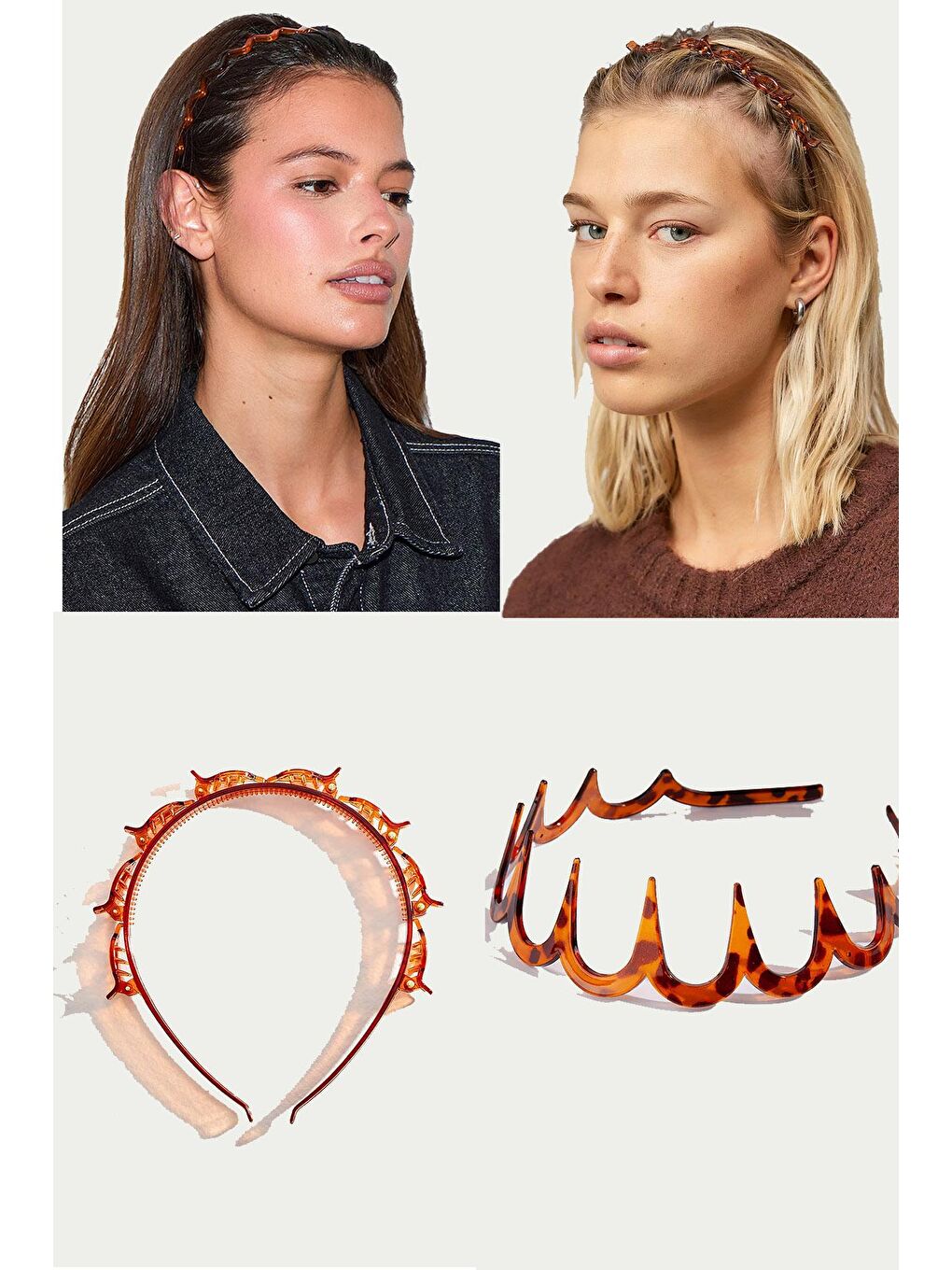 2 Adet Kahverengi Saç Bükücü Ve Geçmeli Taç-4