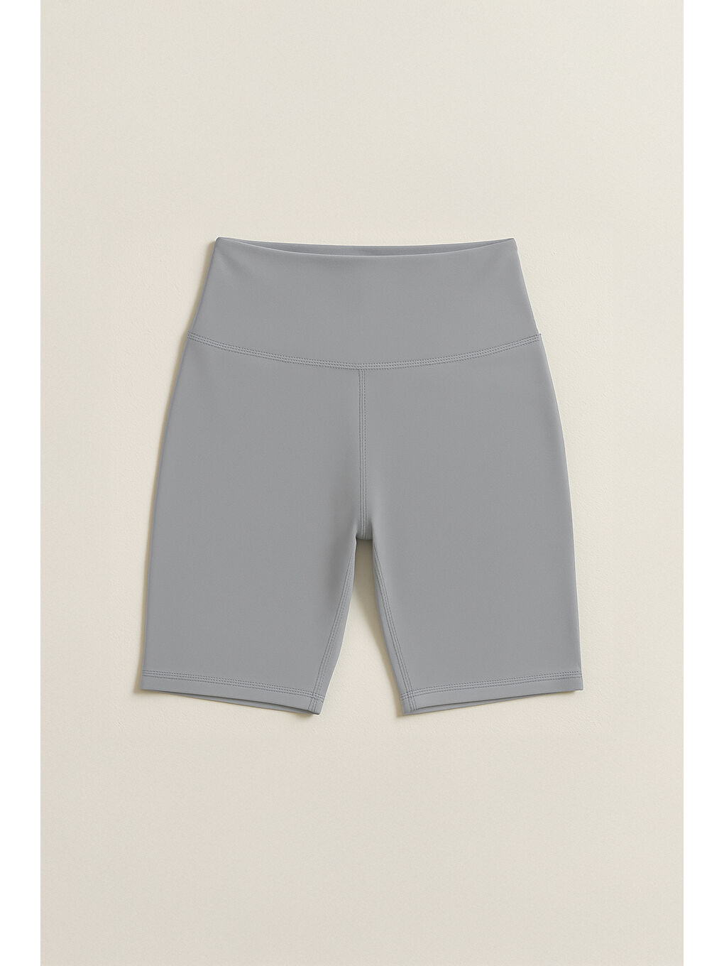 Mavi Yüksek Bel Toparlayıcı Kadın Spor Kısa Tayt-1