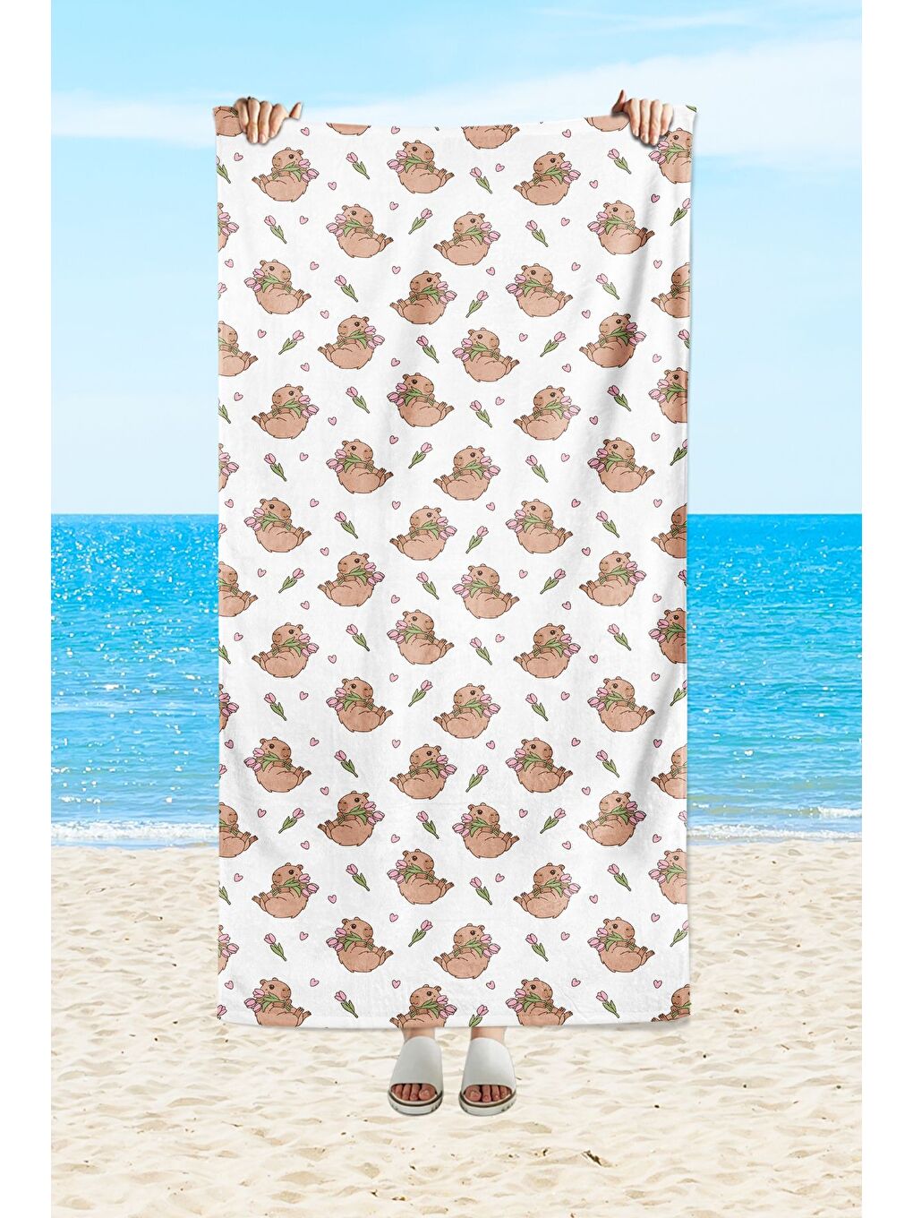 Karışık Desenli Hızlı Kuruyan 75x150 cm Plaj Havlusu – Baskılı-1