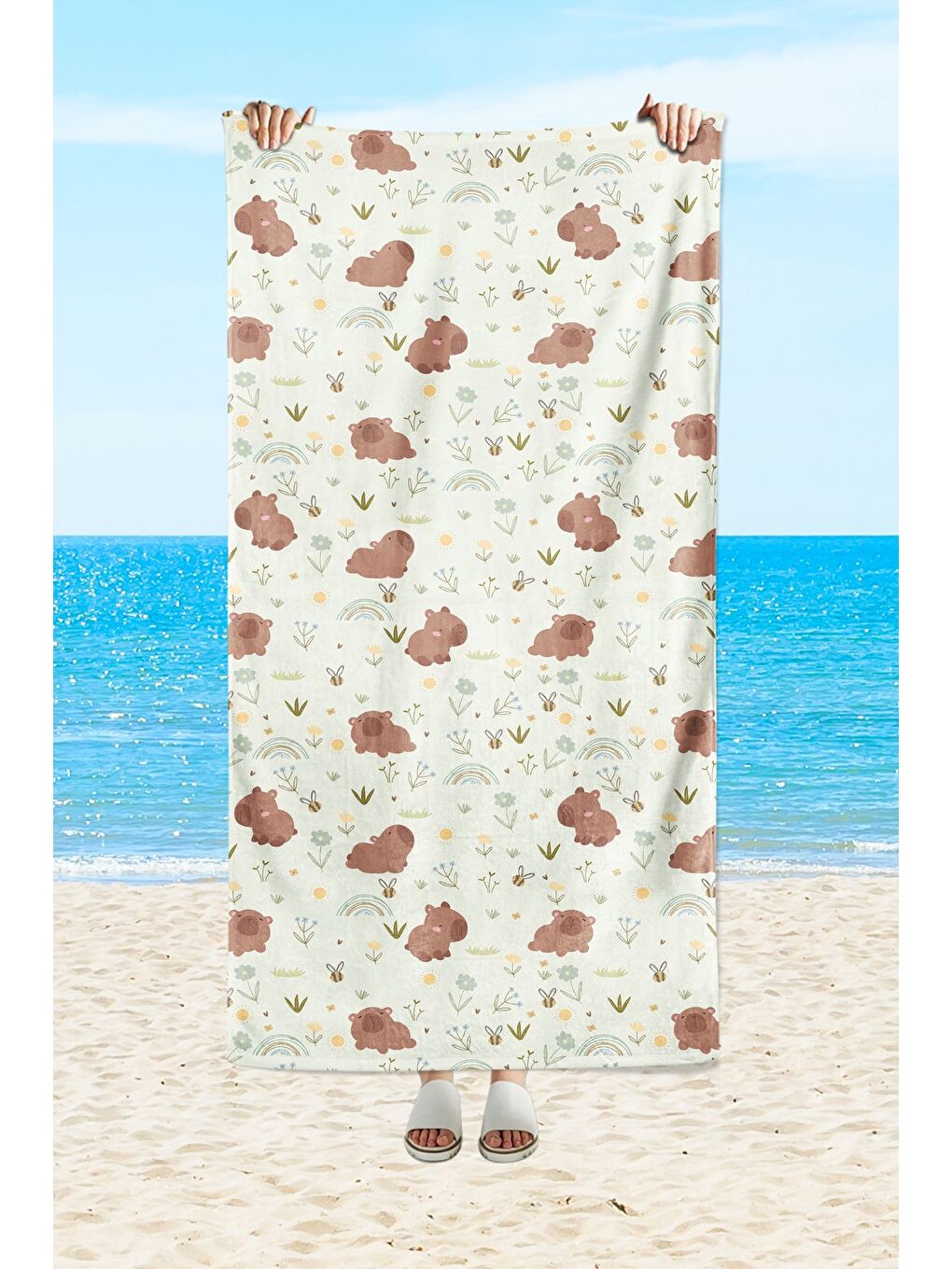 Karışık Desenli Hızlı Kuruyan 75x150 cm Plaj Havlusu – Baskılı-1