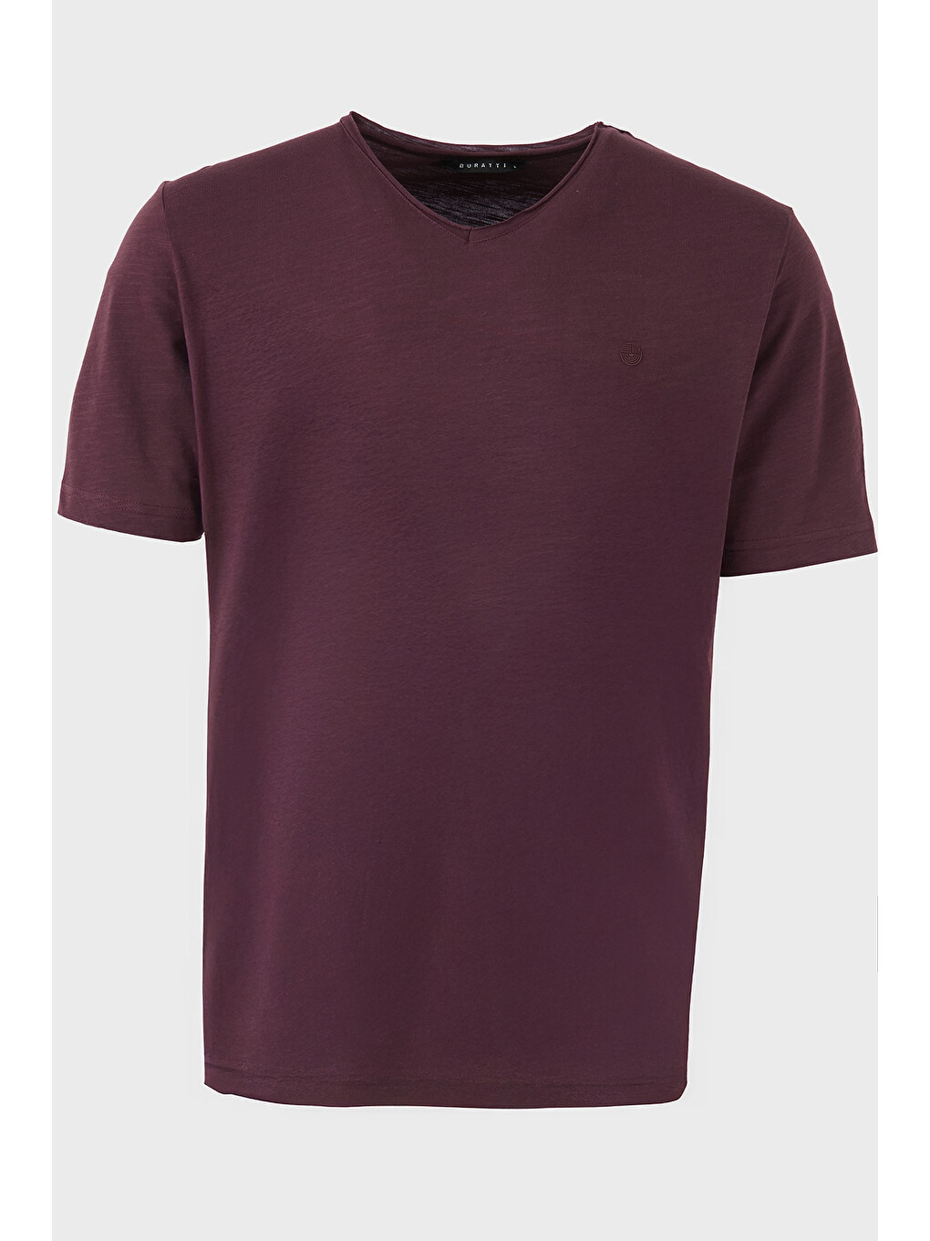 Bordo Pamuklu Regular Fit V Yaka T Shirt 5902719-6