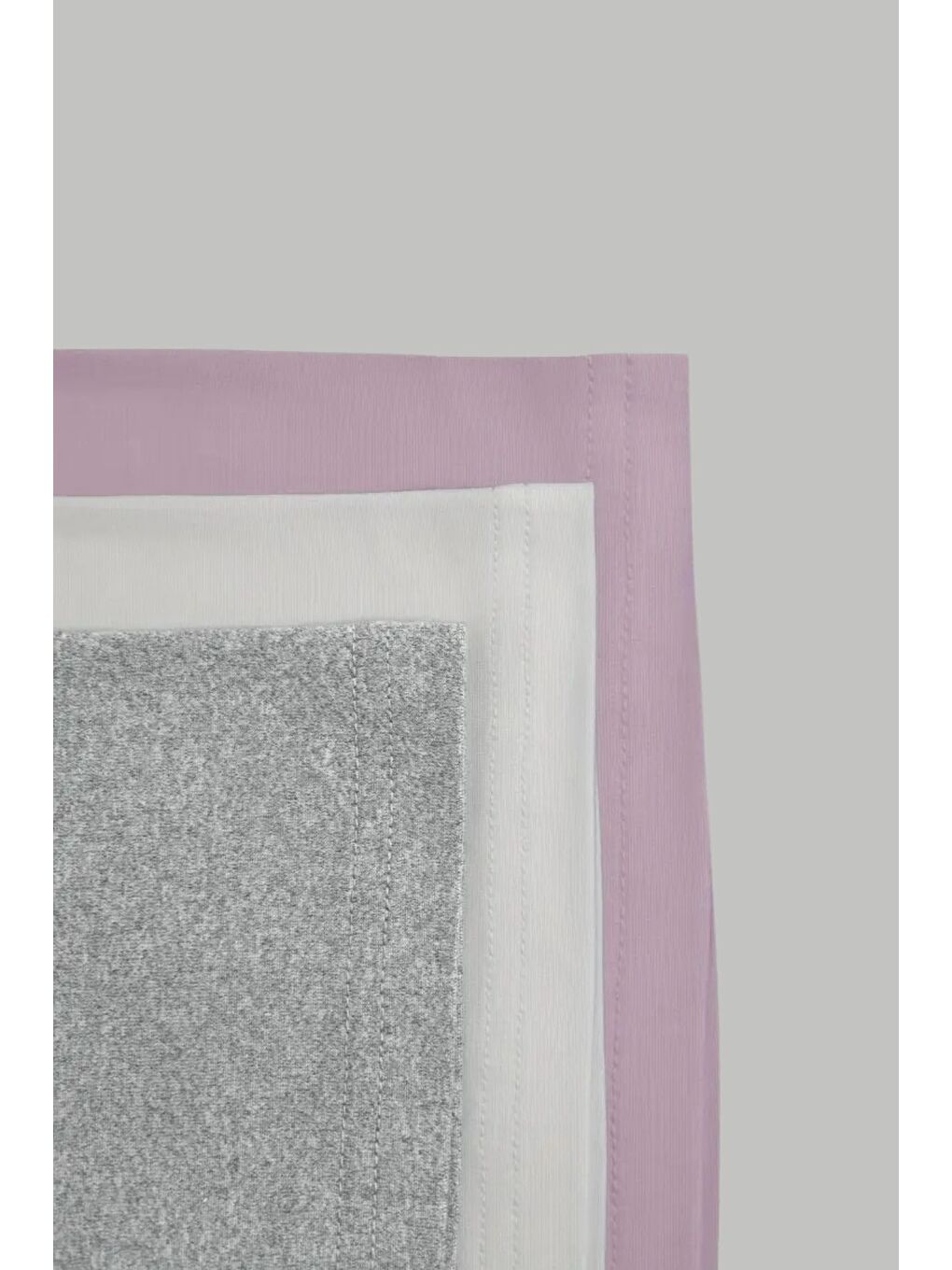 Karışık Pembe Beyaz Gri 3lü paket Kadın Düşük Omuz Kayık Yaka Oversize T-Shirt-2