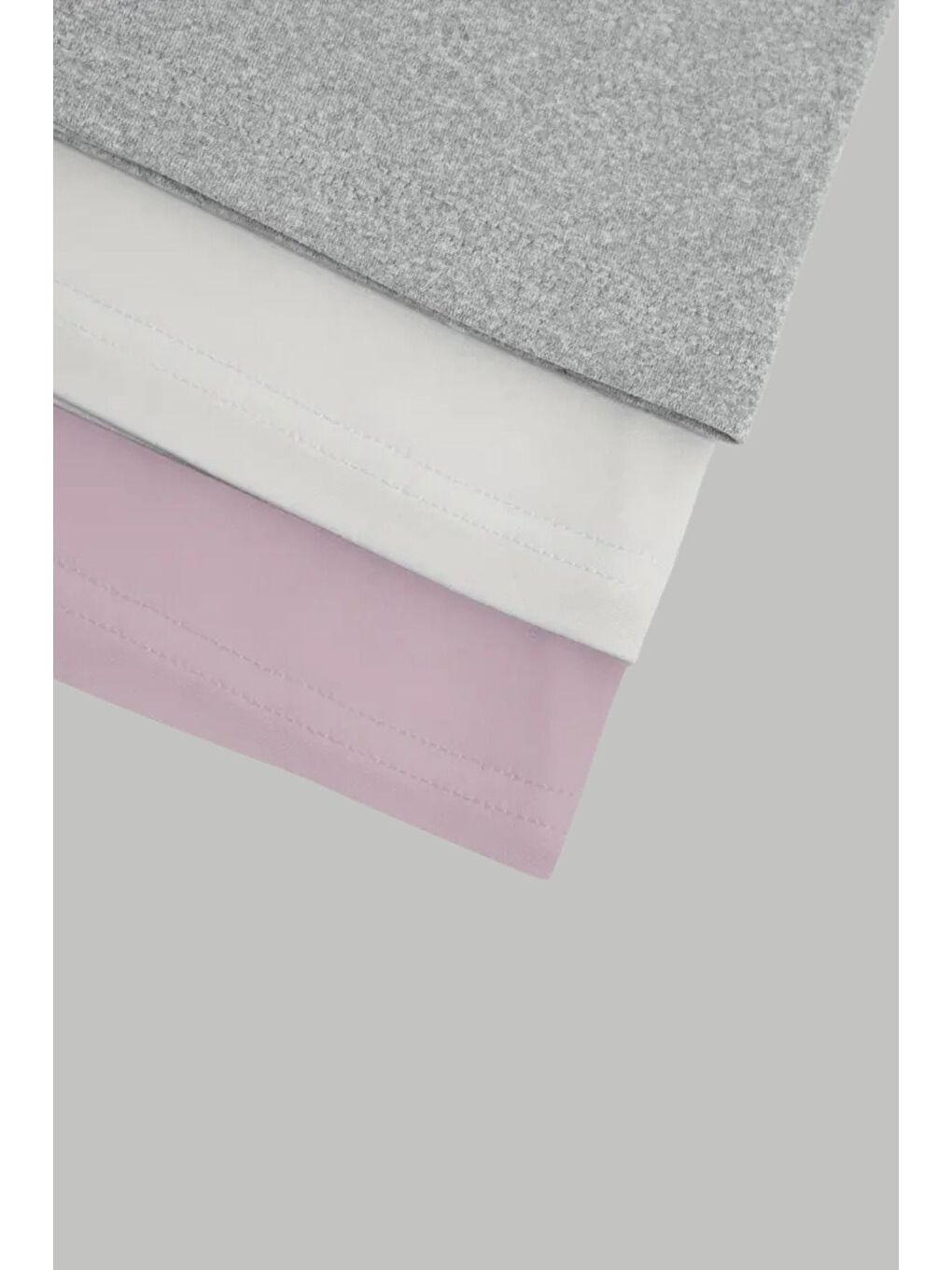 Karışık Pembe Beyaz Gri 3lü paket Kadın Düşük Omuz Kayık Yaka Oversize T-Shirt-3