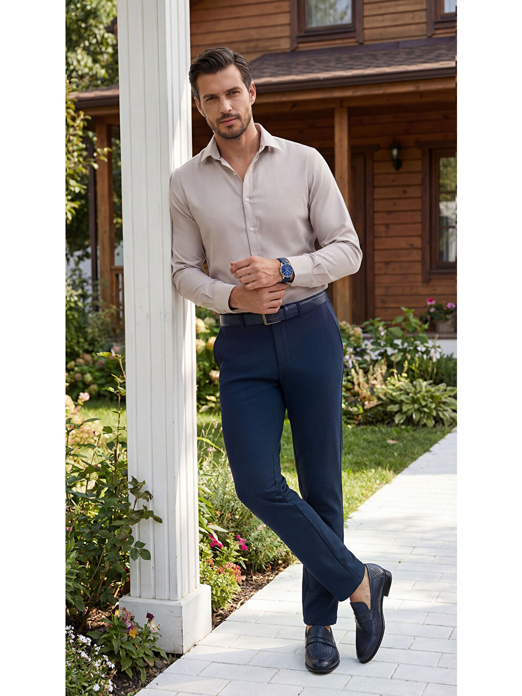 Spor Klasik Lacivert Kolay Ütülenebilir Easy Iron Erkek Pantolon-2