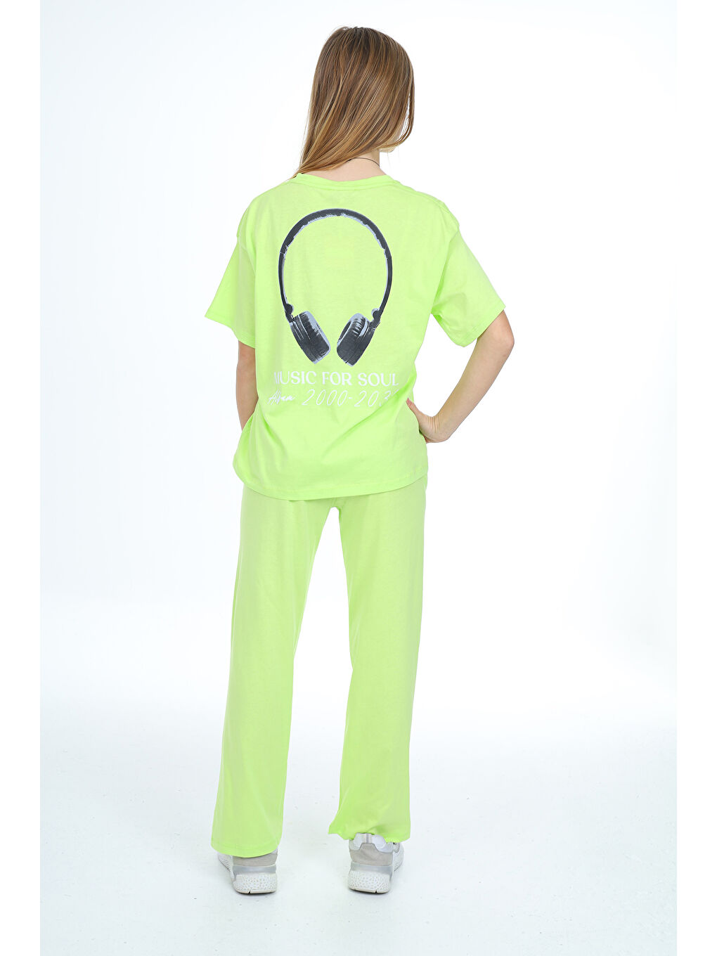 Sarı Kız Çocuk Music Baskılı Alt-Üst 2'li Takım 12148-3