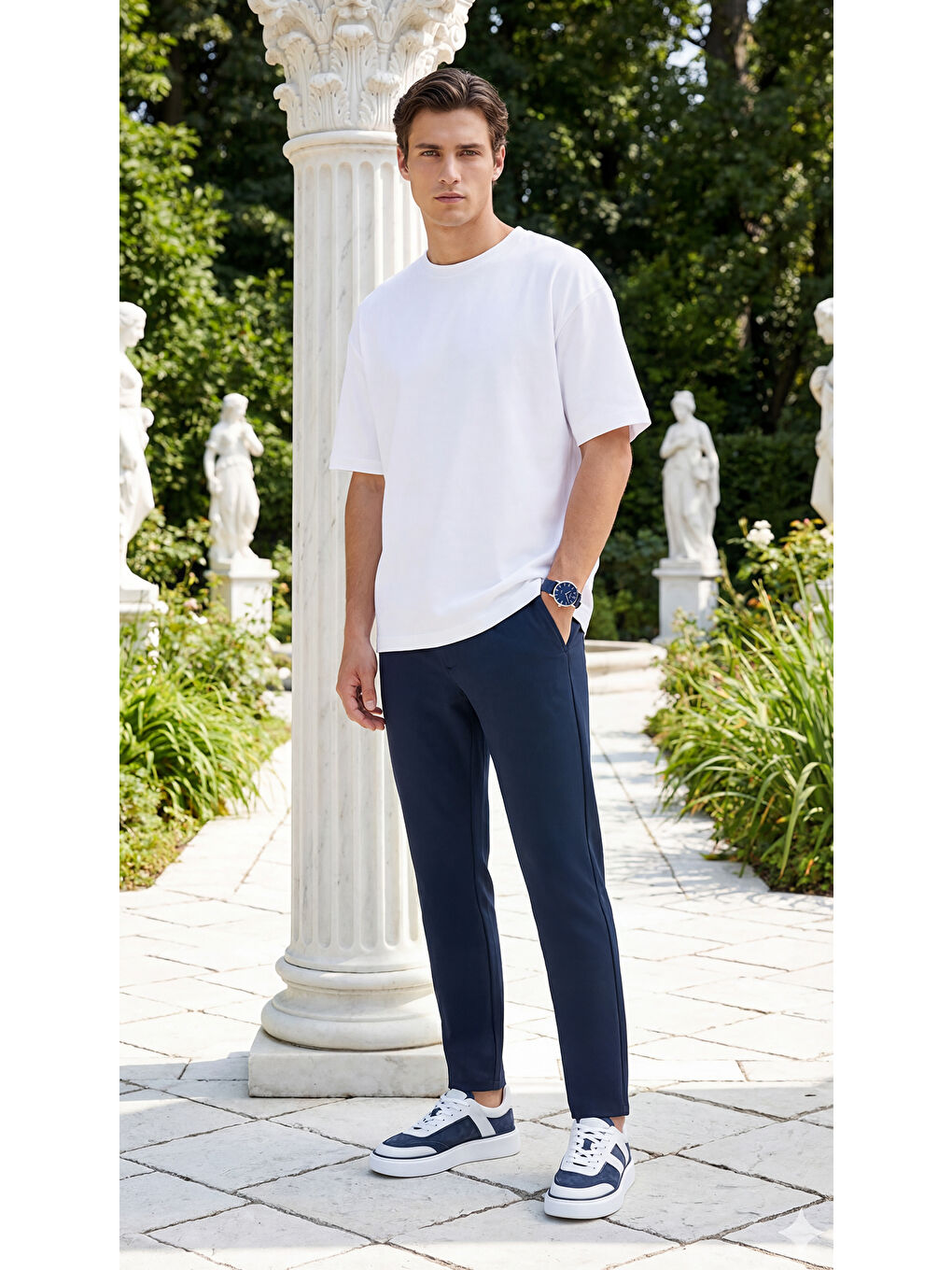 Spor Klasik Lacivert Kolay Ütülenebilir Easy Iron Erkek Pantolon-3