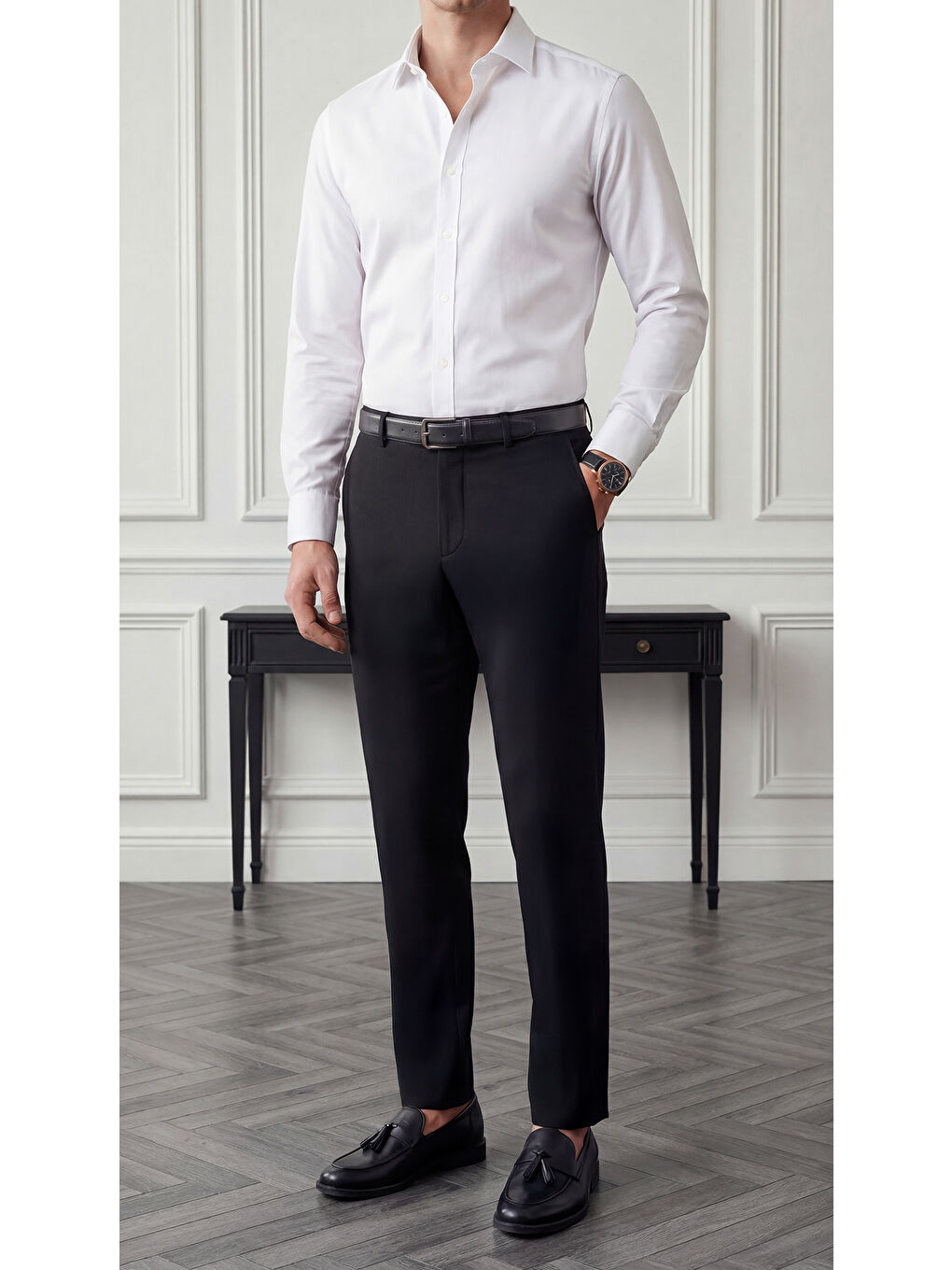 Spor Klasik Siyah Kolay Ütülenebilir Easy Iron Erkek Pantolon
