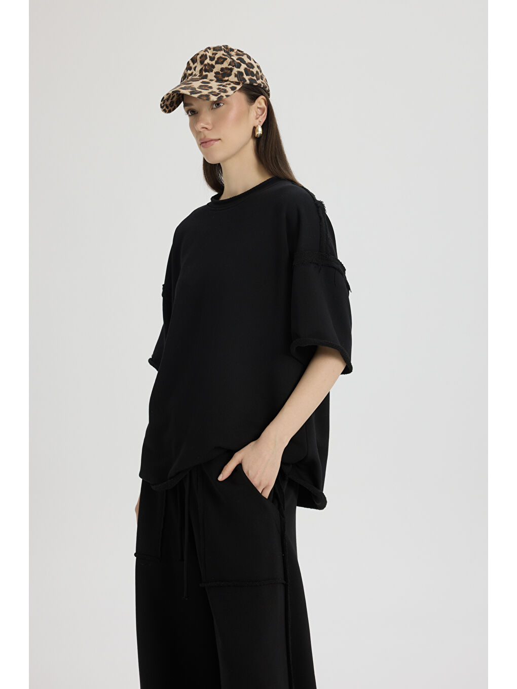 Flex Siyah Oversize T-Shirt Eşofman Takım-3