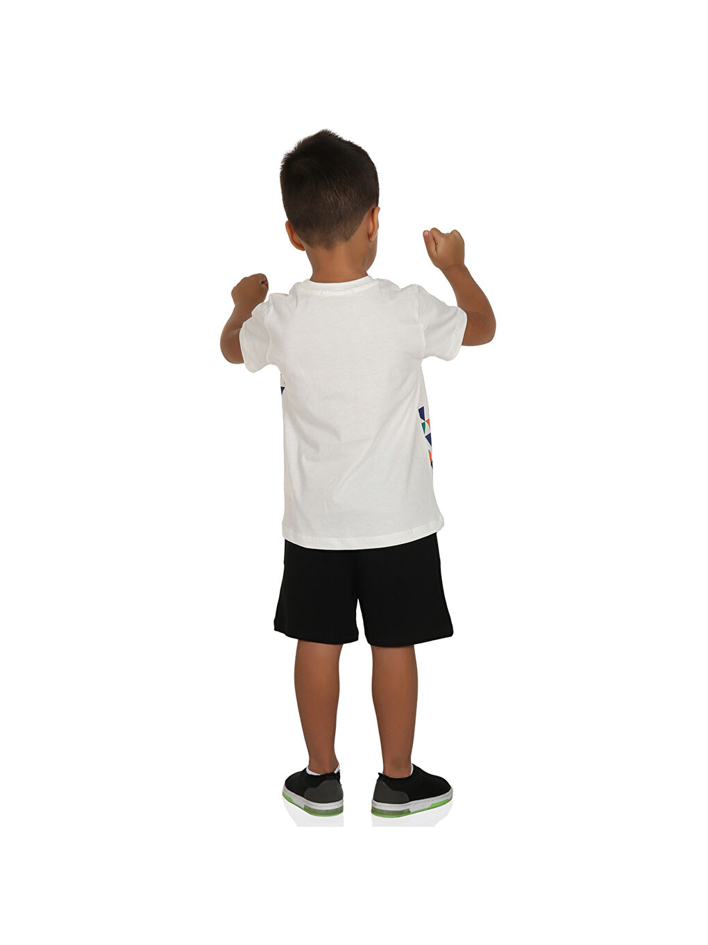 Ekru Erkek Çocuk Renkli Baskılı Şortlu Takım-1