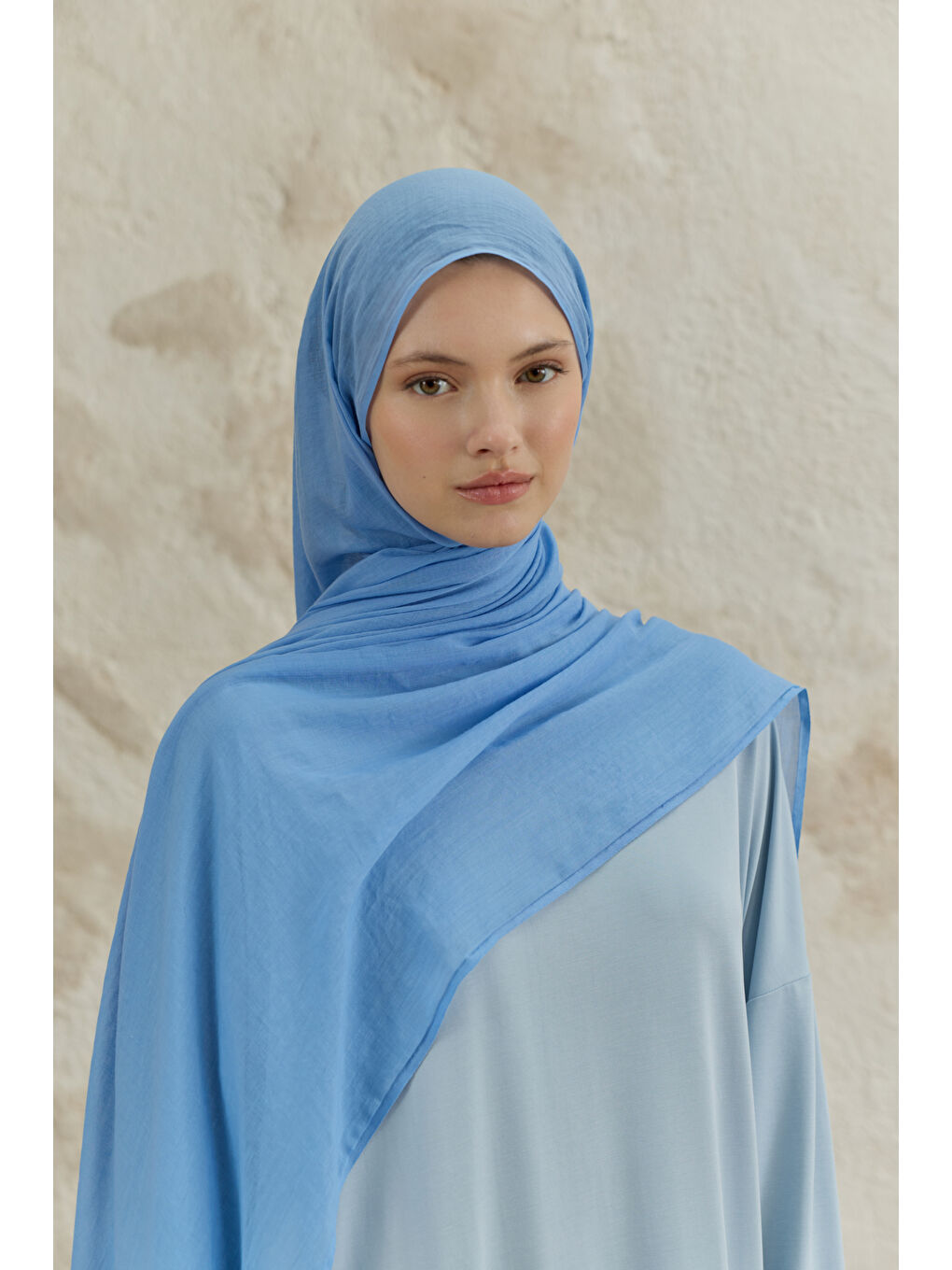 Soft Line Pamuk Şal Jean Mavi-1