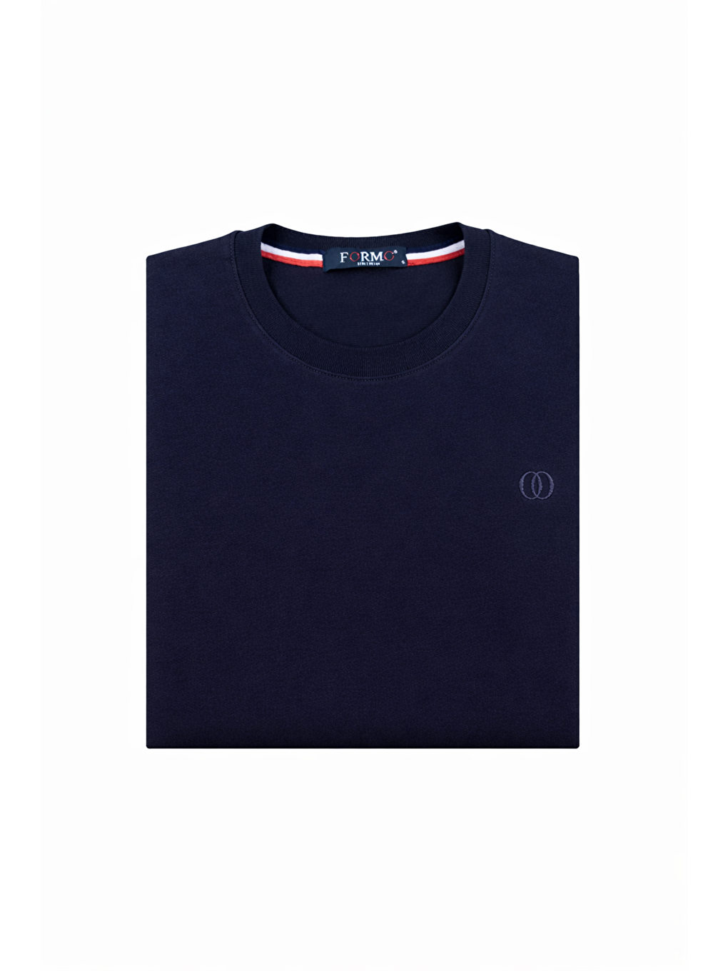 Lacivert Erkek Pamuklu Sıfır Yaka Yüksek Kalite Uzun Kollu Kompakt Kumaş Sweatshirt-1