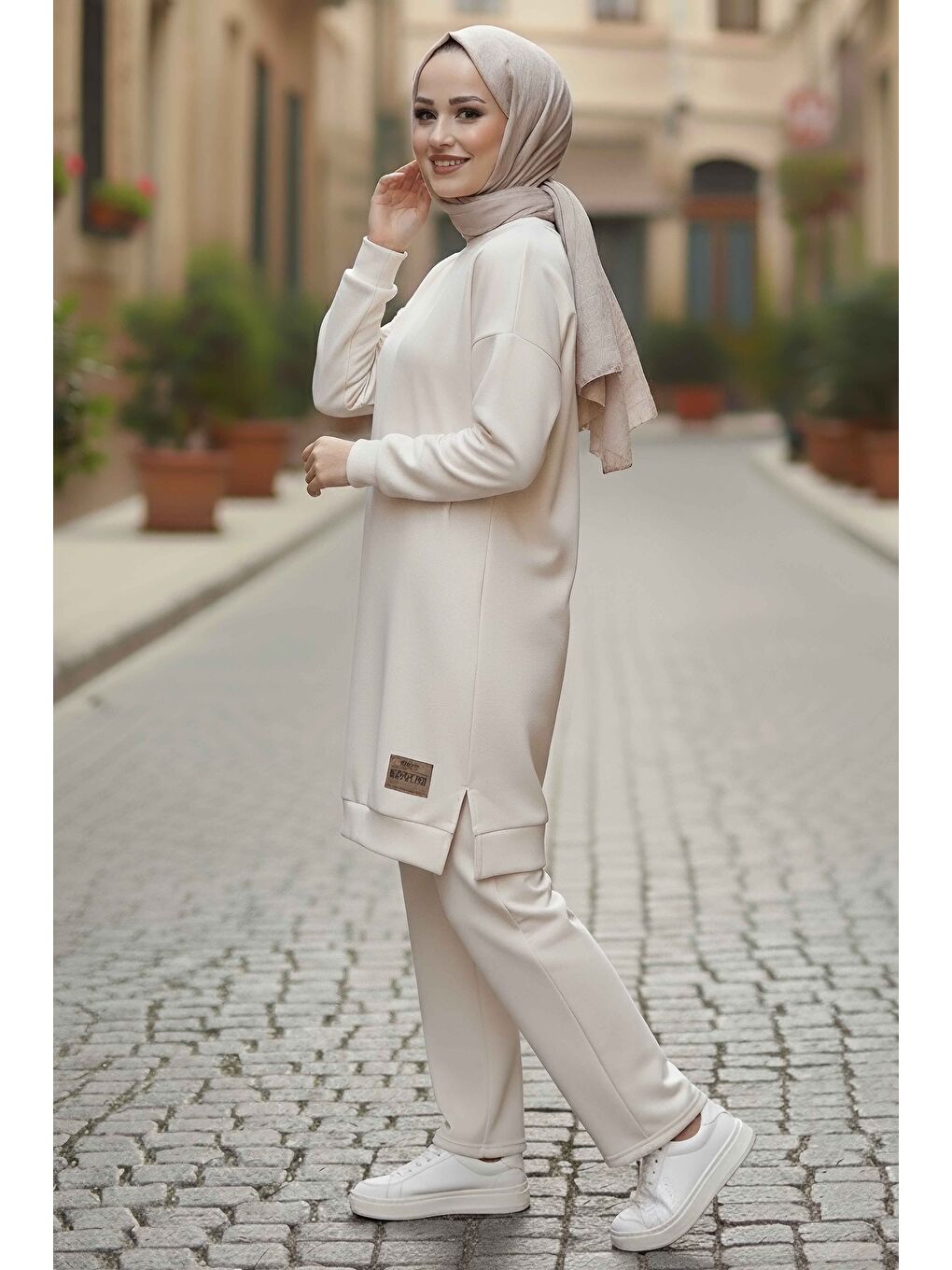 Ekru Armalı Vortex İkili Takım Krem - 28000-KREM-1