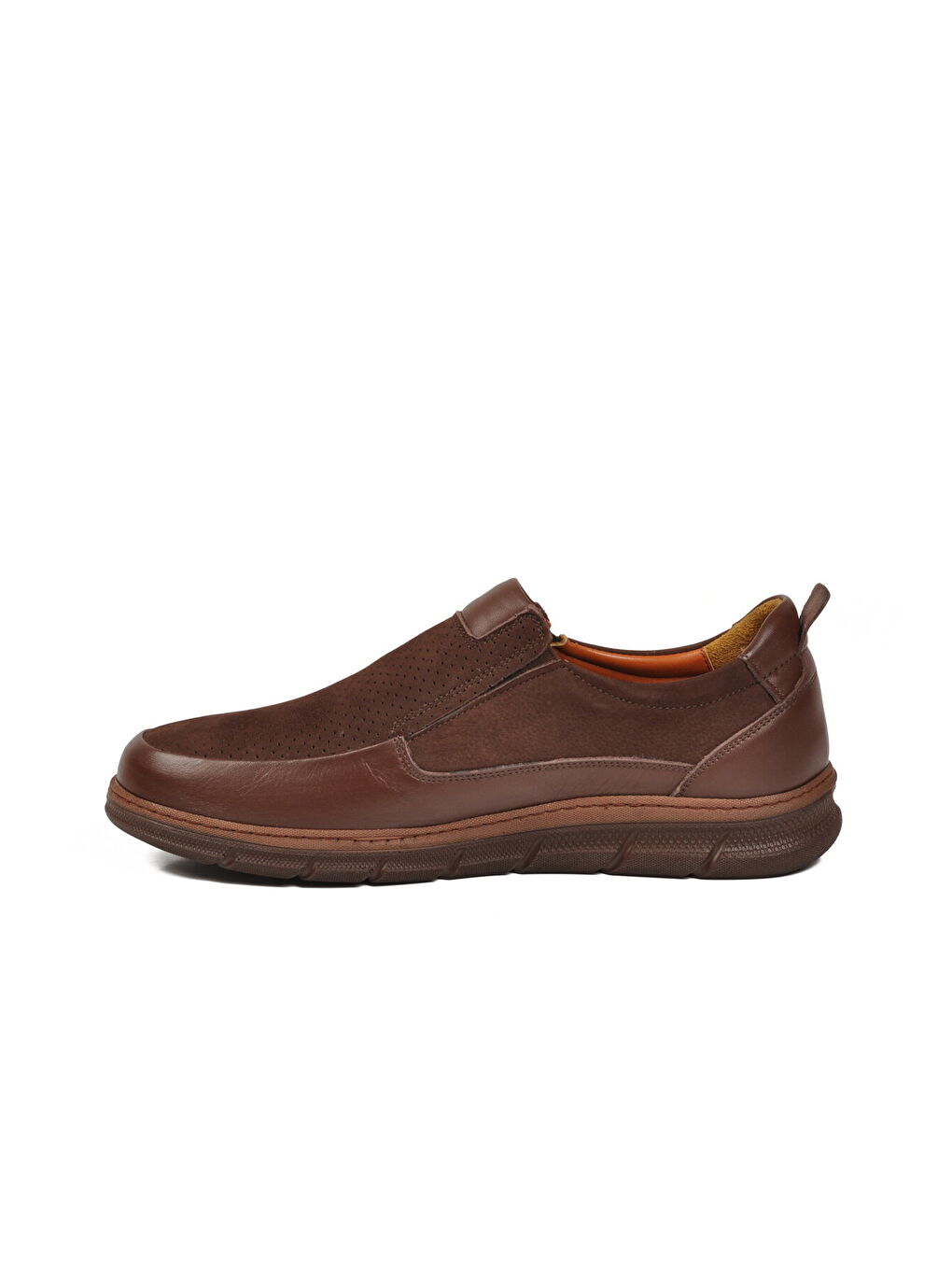 Kahverengi Premium Kahve Nubuk Hakiki Deri Anatomik Erkek Casual Ayakkabı 3704 M-3