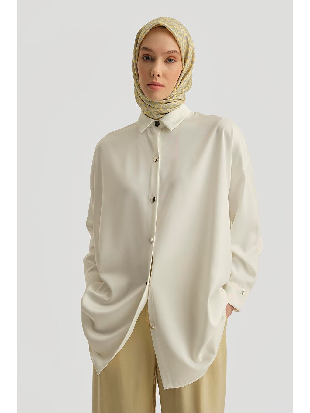 Bej Gömlek Ortd8300-1 Ekru-3