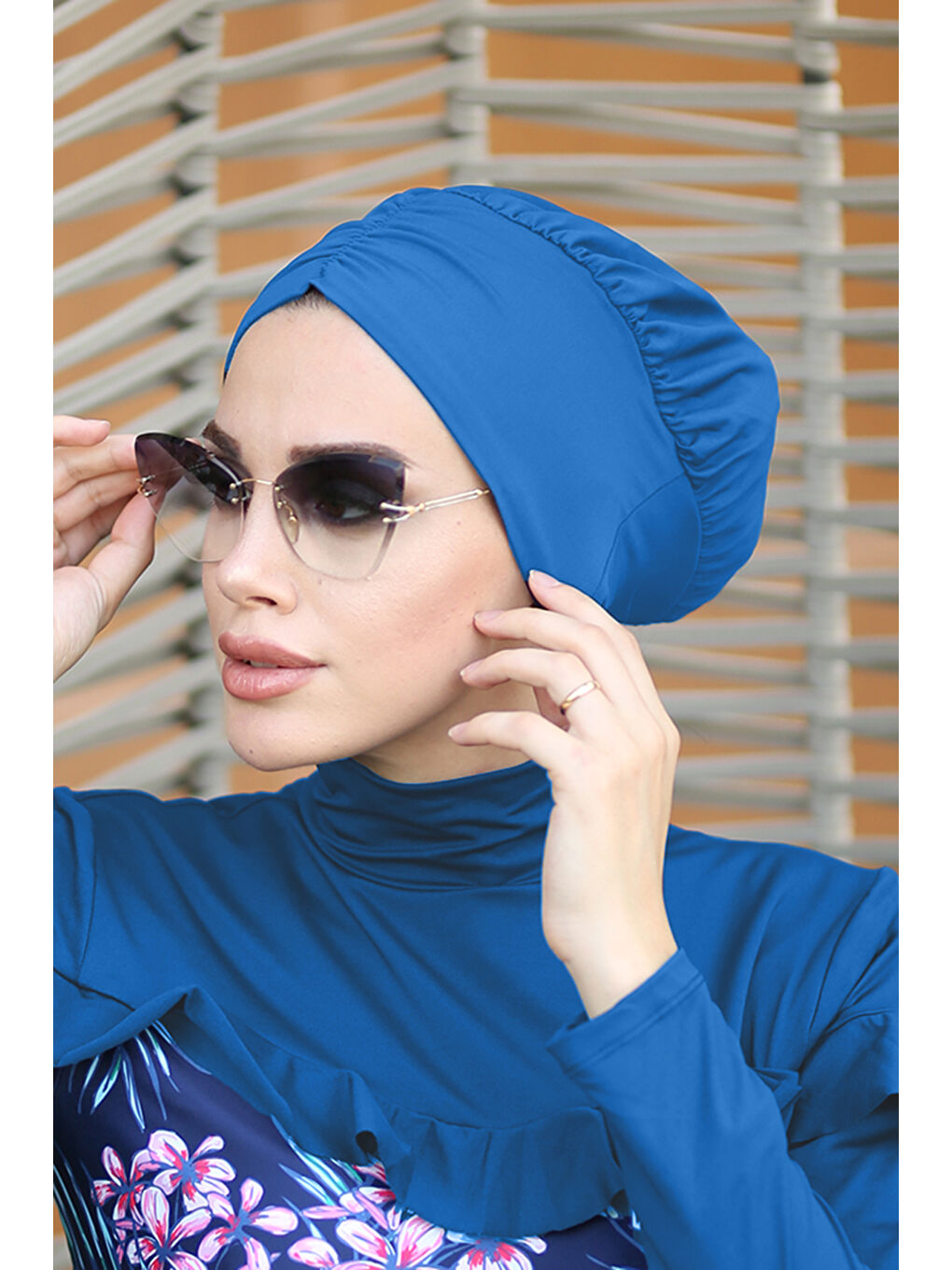 Büzgülü Deniz Havuz Bone R-1001 Mavi01