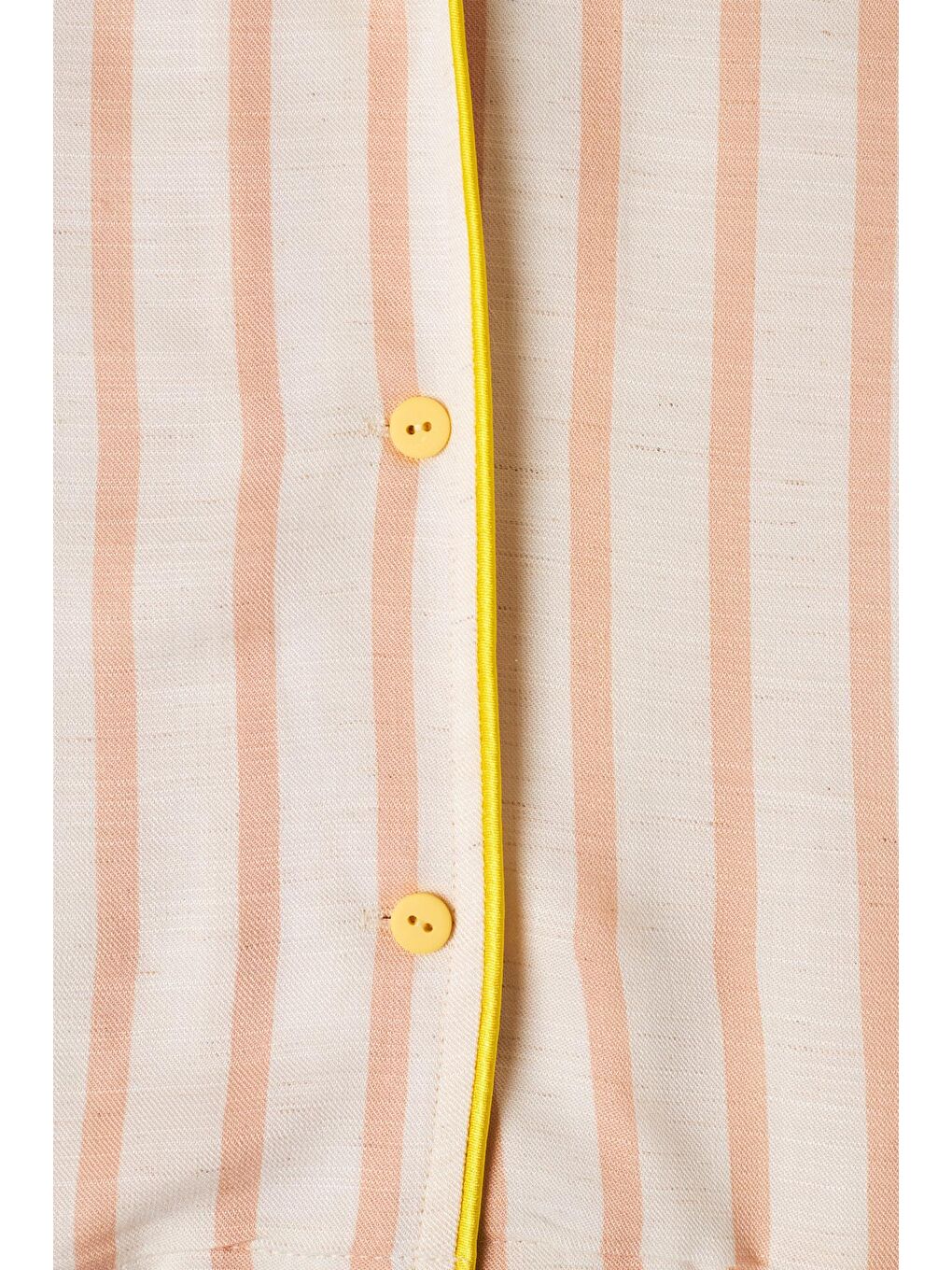 Kadın Ekru Renkli Çizgili Dokuma Pijama Üst-5