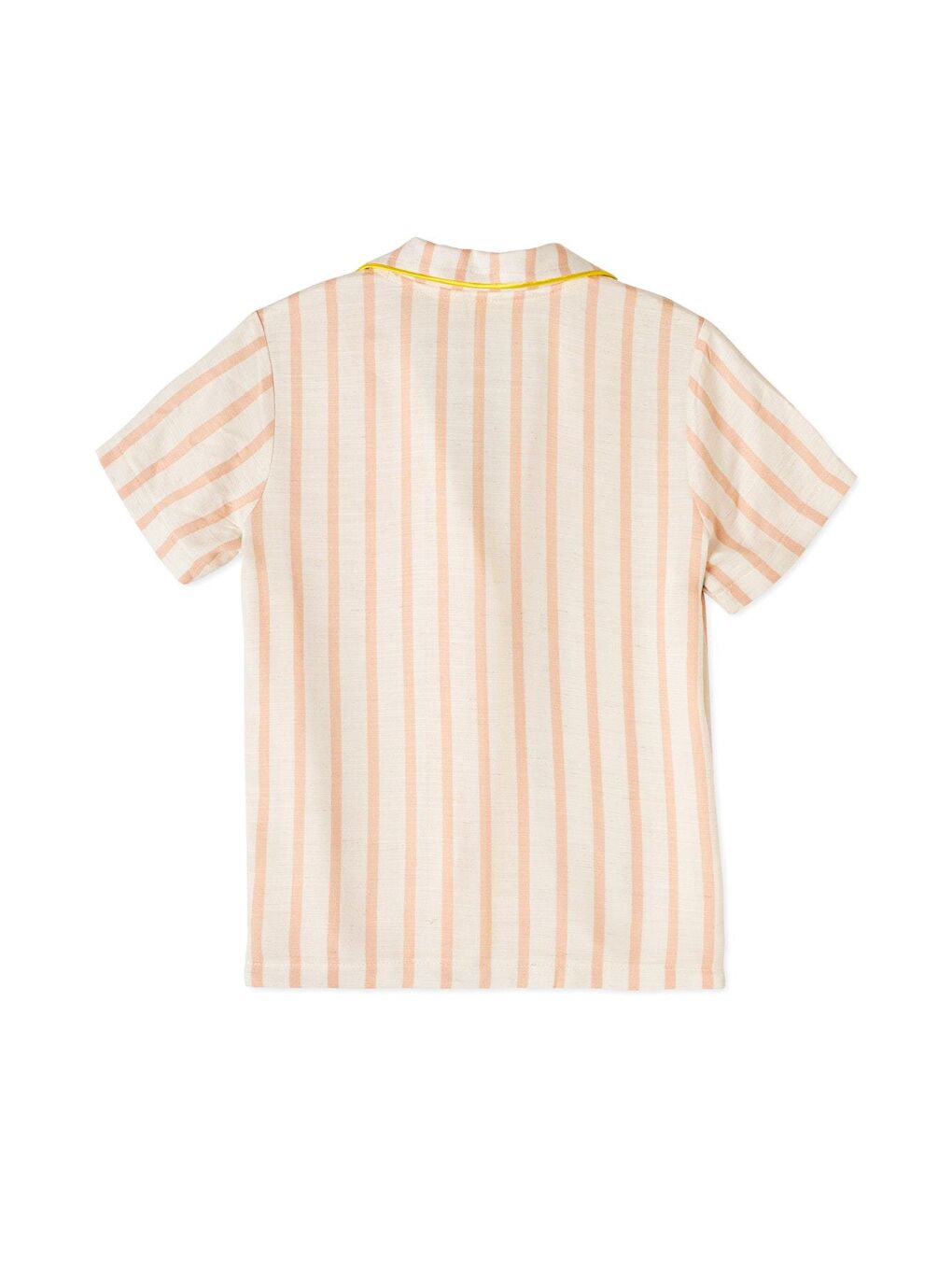 Kadın Ekru Renkli Çizgili Dokuma Pijama Üst-6