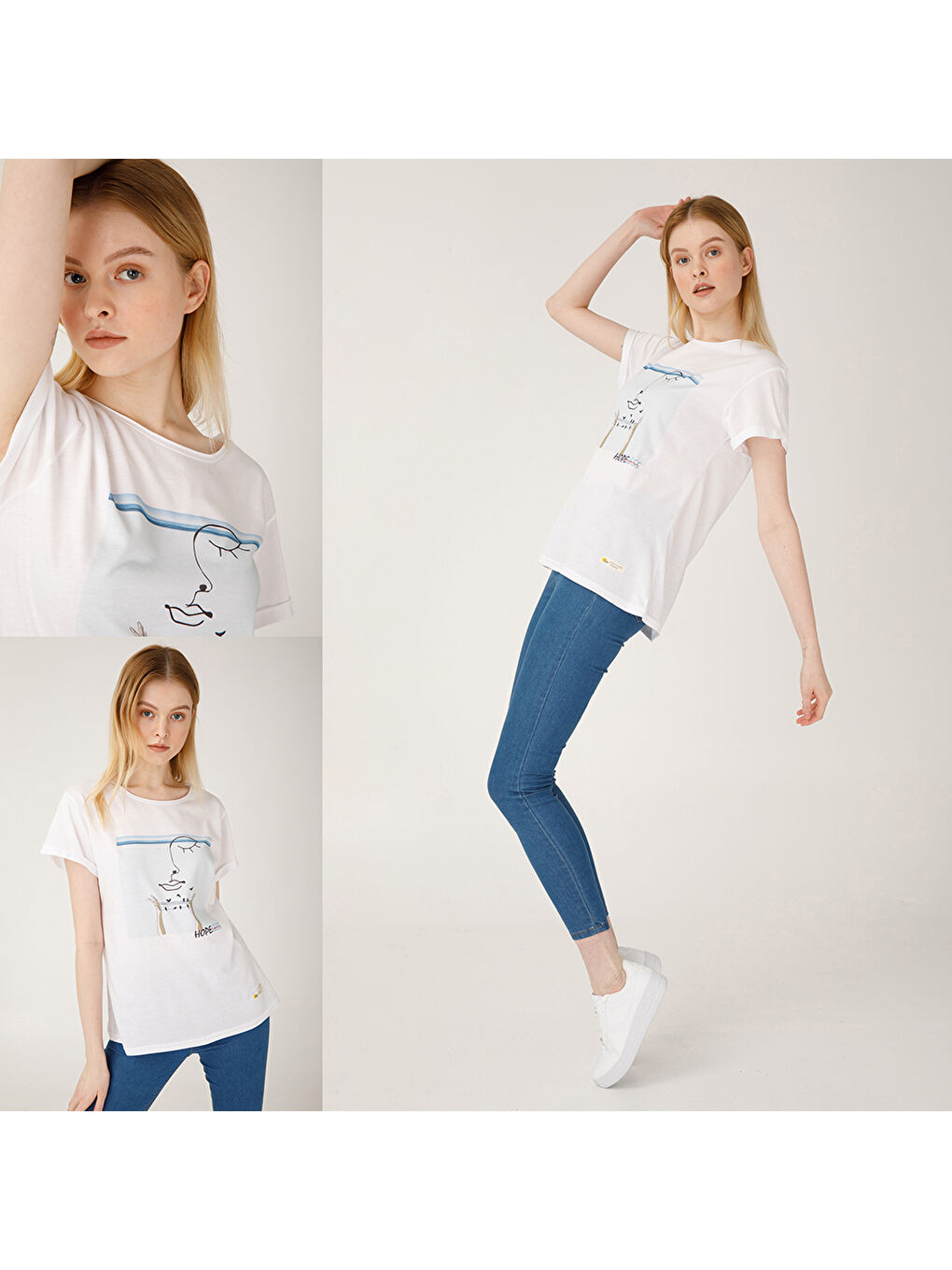 Beyaz Faces Hope Kadın T-Shirt-5