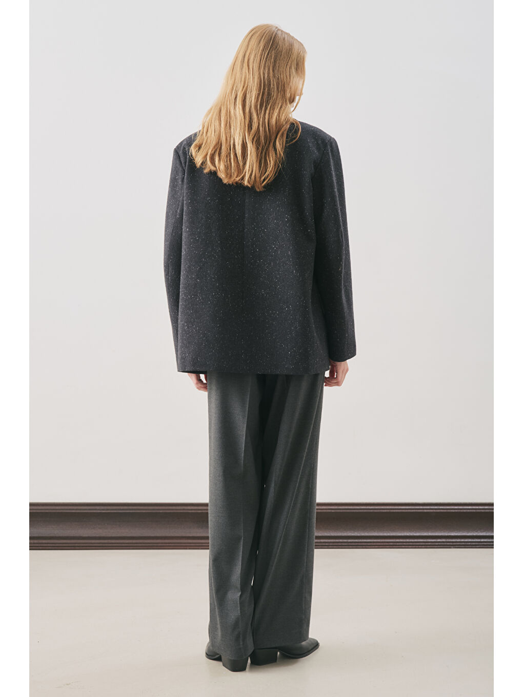 Gri Norrıs Yün Blazer Ceket Dark Grey Melange-6