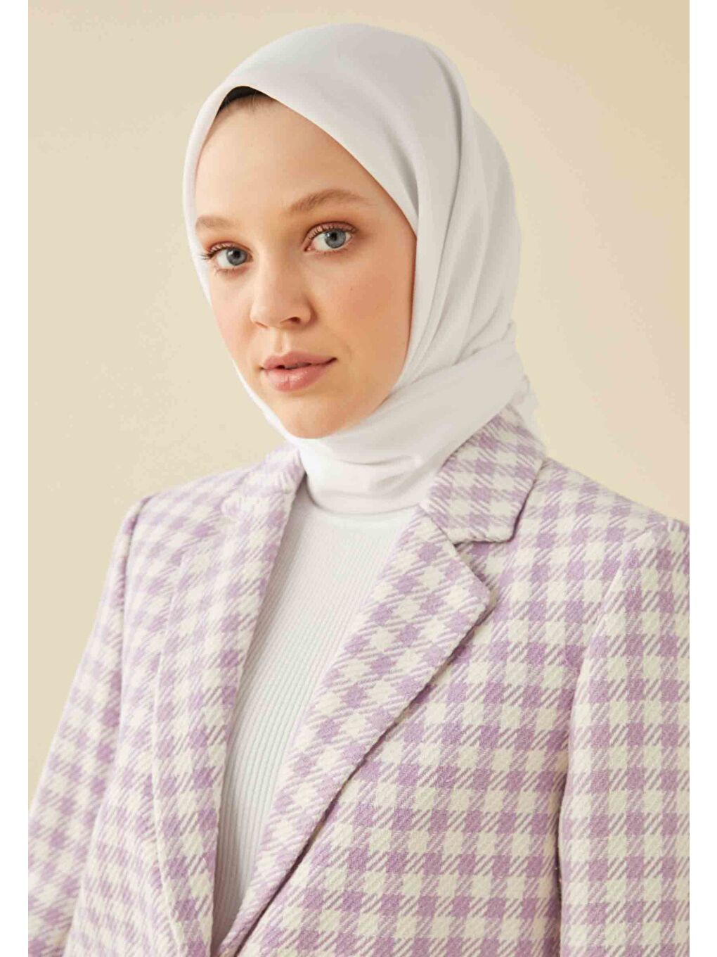 Pamuk İpek Eşarp Beyaz