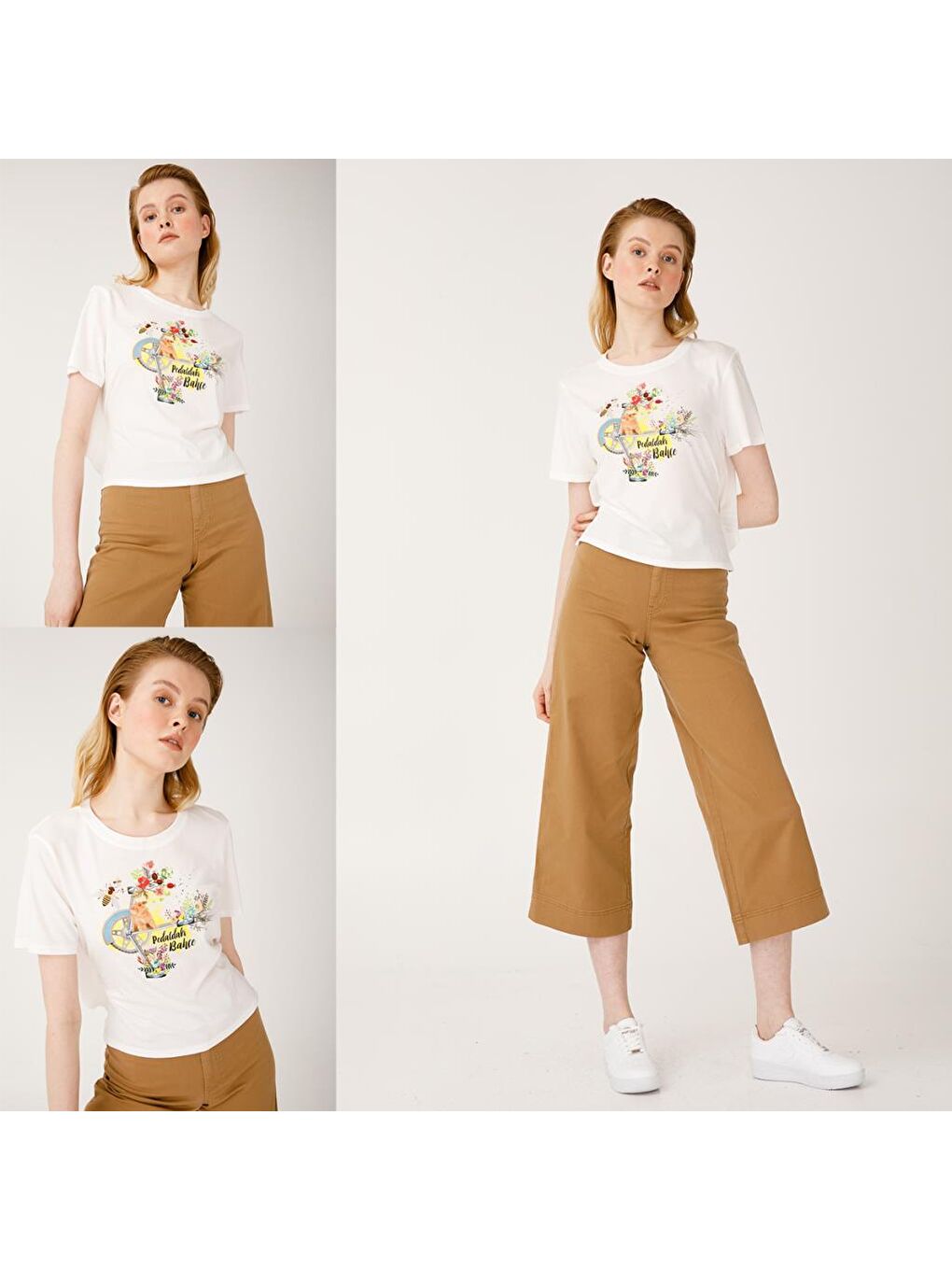 Karışık Nature Pedaldaki Bahçe Kadın T-shirt-5