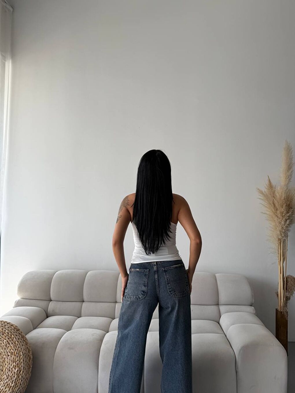 Omuz Detay Tasarım Bluz Beyaz-3