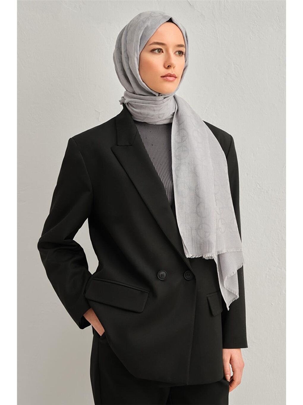 Gri Yün Şal 1001 30 08