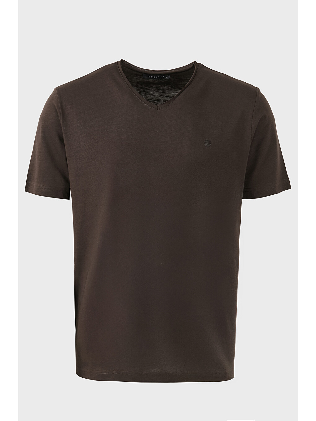 Kahverengi Pamuklu Regular Fit V Yaka T Shirt 5902719-5