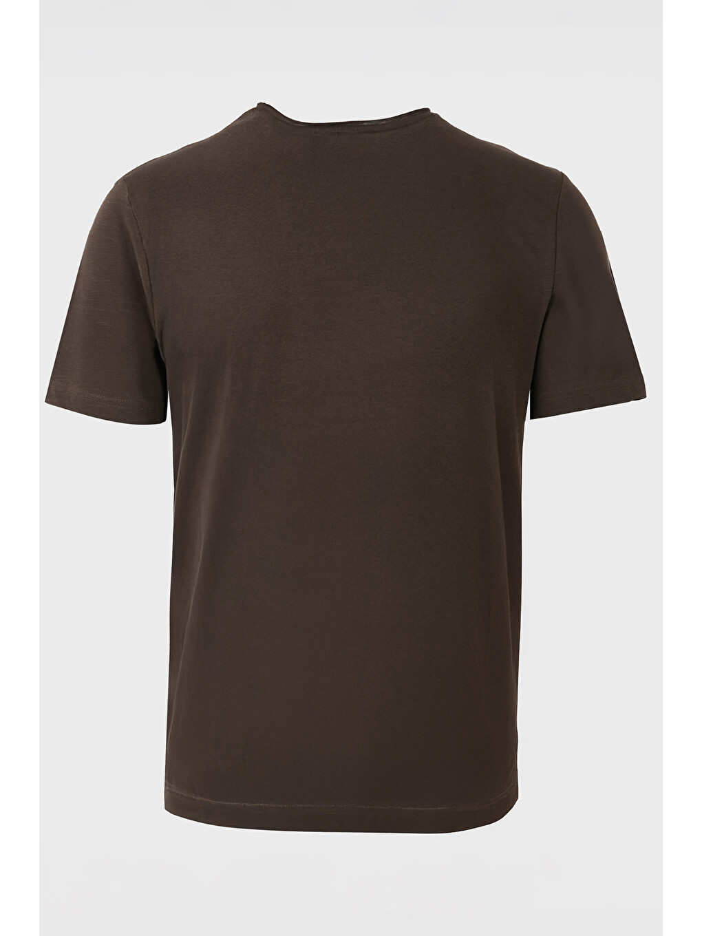 Kahverengi Pamuklu Regular Fit V Yaka T Shirt 5902719-6