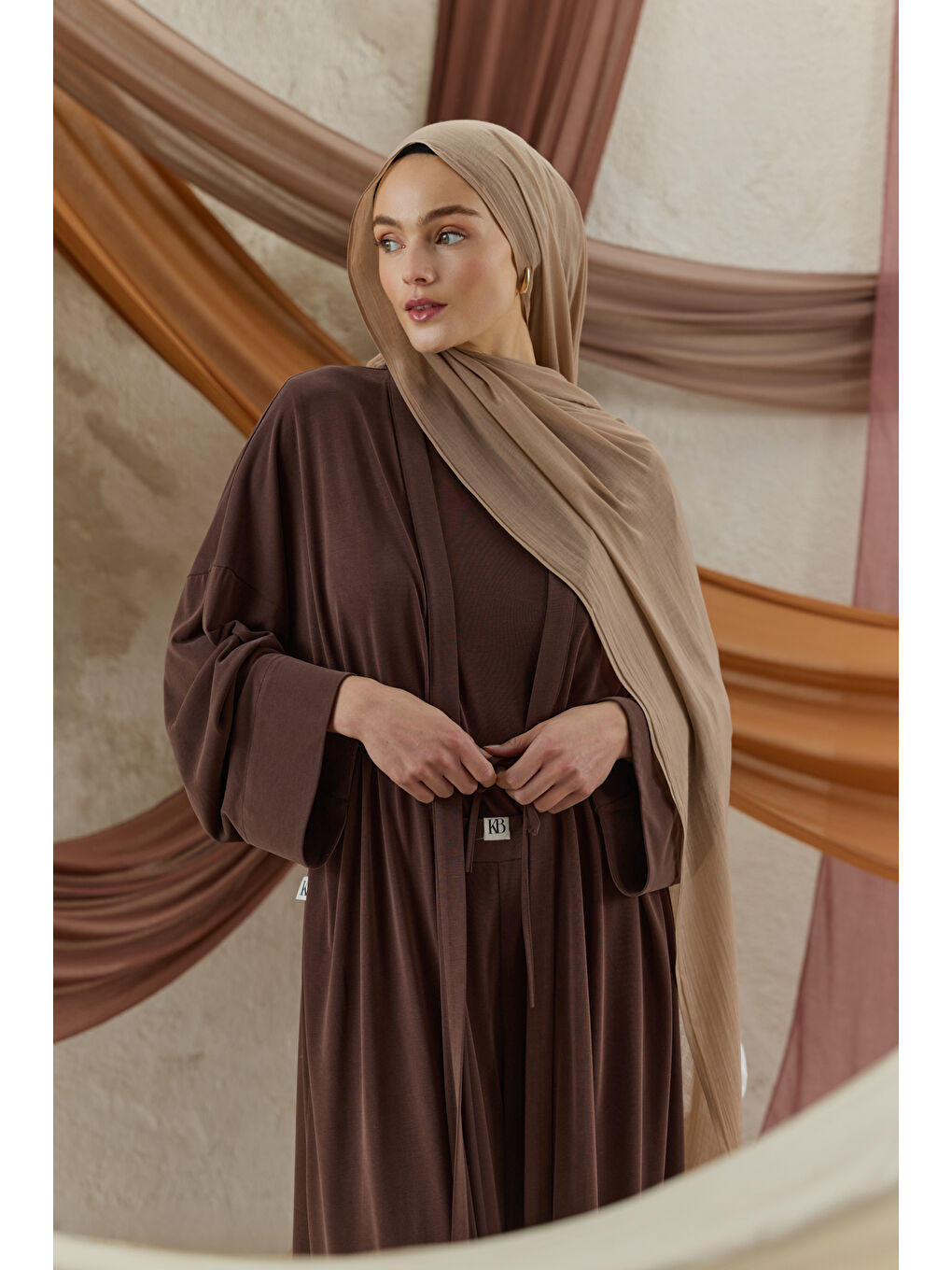 Bej Soft Line Pamuk Şal Vizon-2