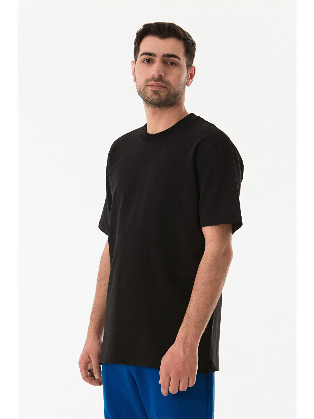 Siyah Basic Bisiklet Yaka Tişört