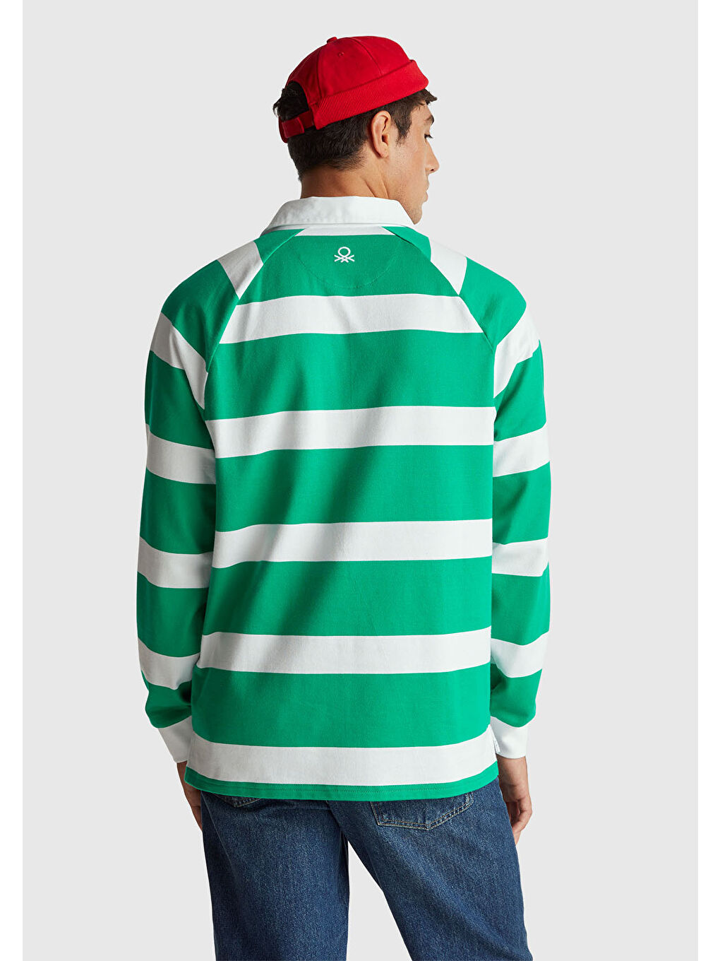 Erkek Yeşil %100 Pamuk Stranger Things Uzun Kollu Polo T-Shirt-2