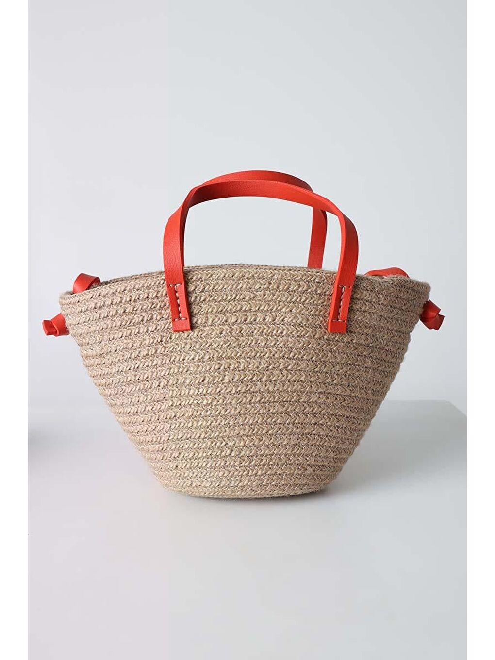 Turuncu-Küçük Boy Hasır Çapraz Askılı Çanta-2