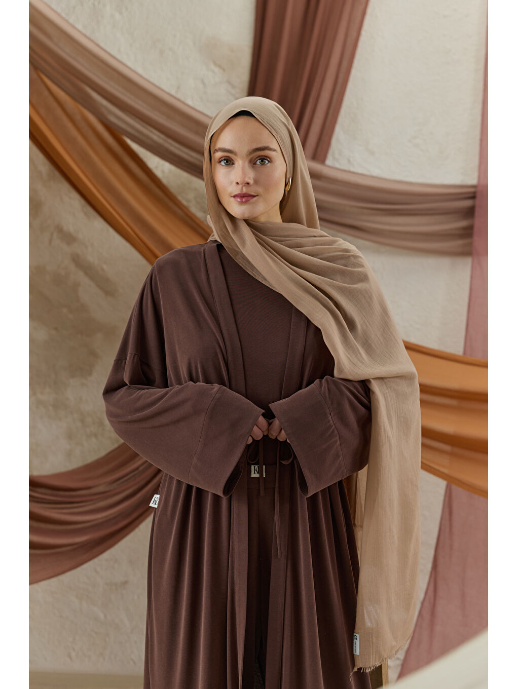 Bej Soft Line Pamuk Şal Vizon-3