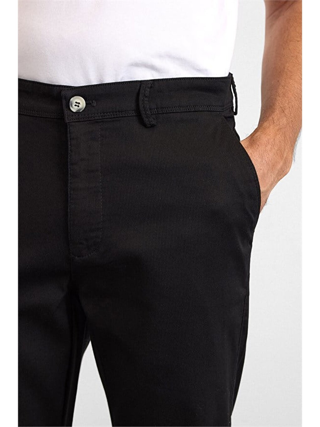 Siyah Regular Casual Pantolon-1