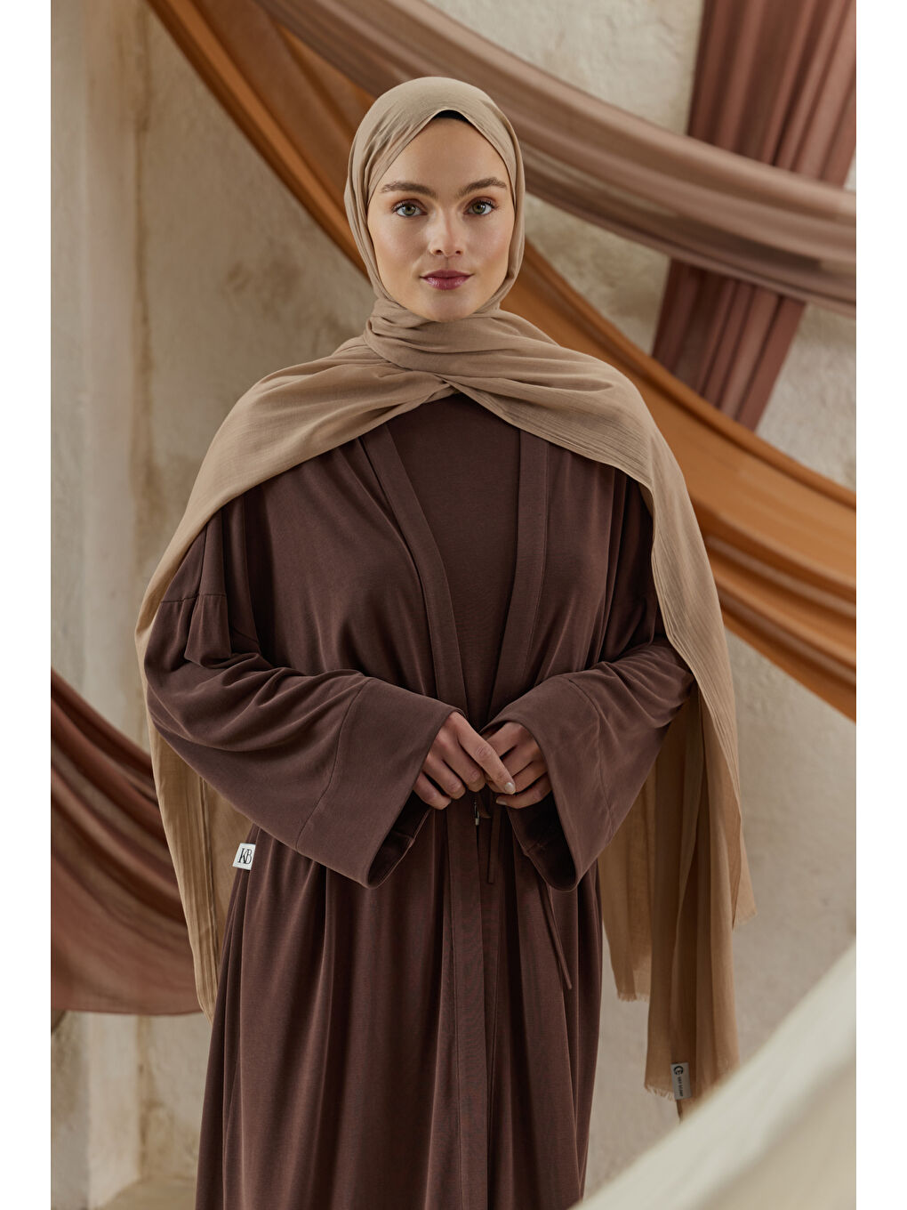 Bej Soft Line Pamuk Şal Vizon-4